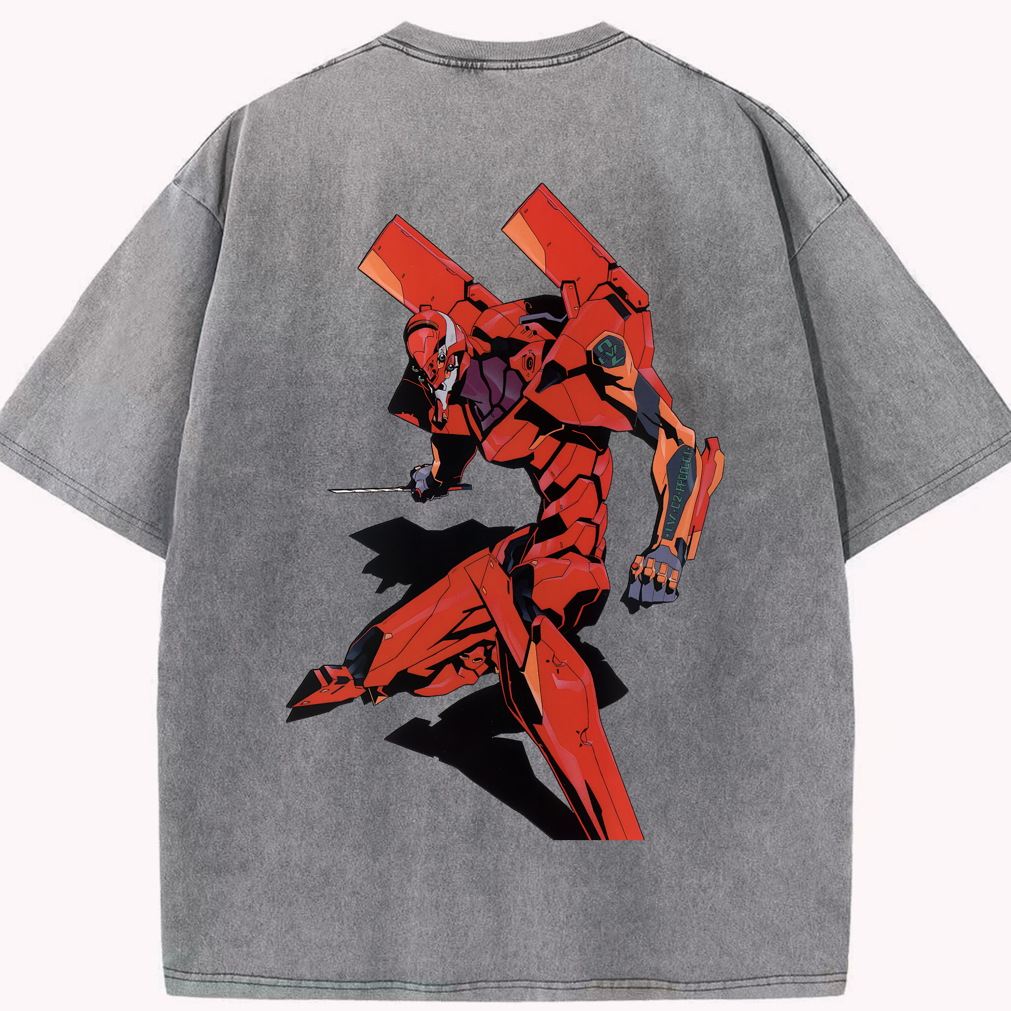 （画像用） EVA 新世紀エヴァンゲリオン 綿100% ヴィンテージ風 半袖Tシャツ（背面プリント）