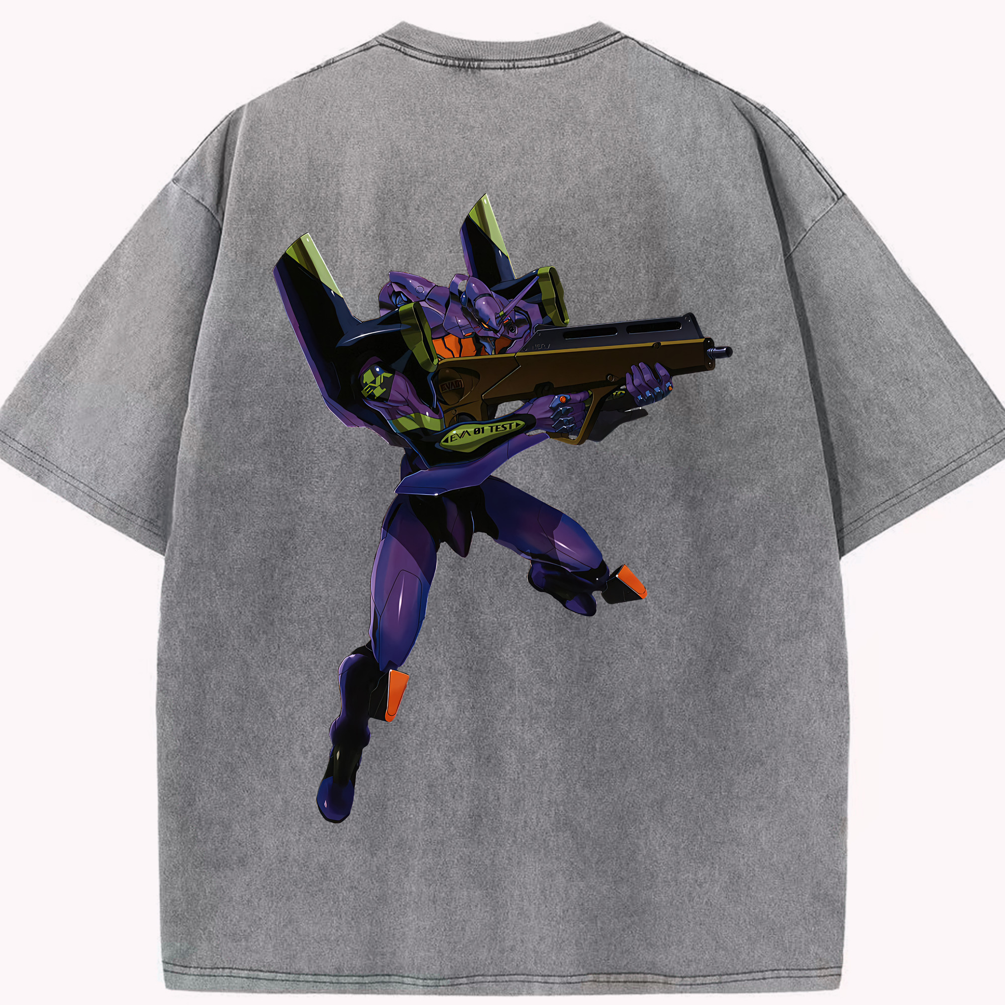 （画像用） EVA 新世紀エヴァンゲリオン 綿100% ヴィンテージ風 半袖Tシャツ（背面プリント）