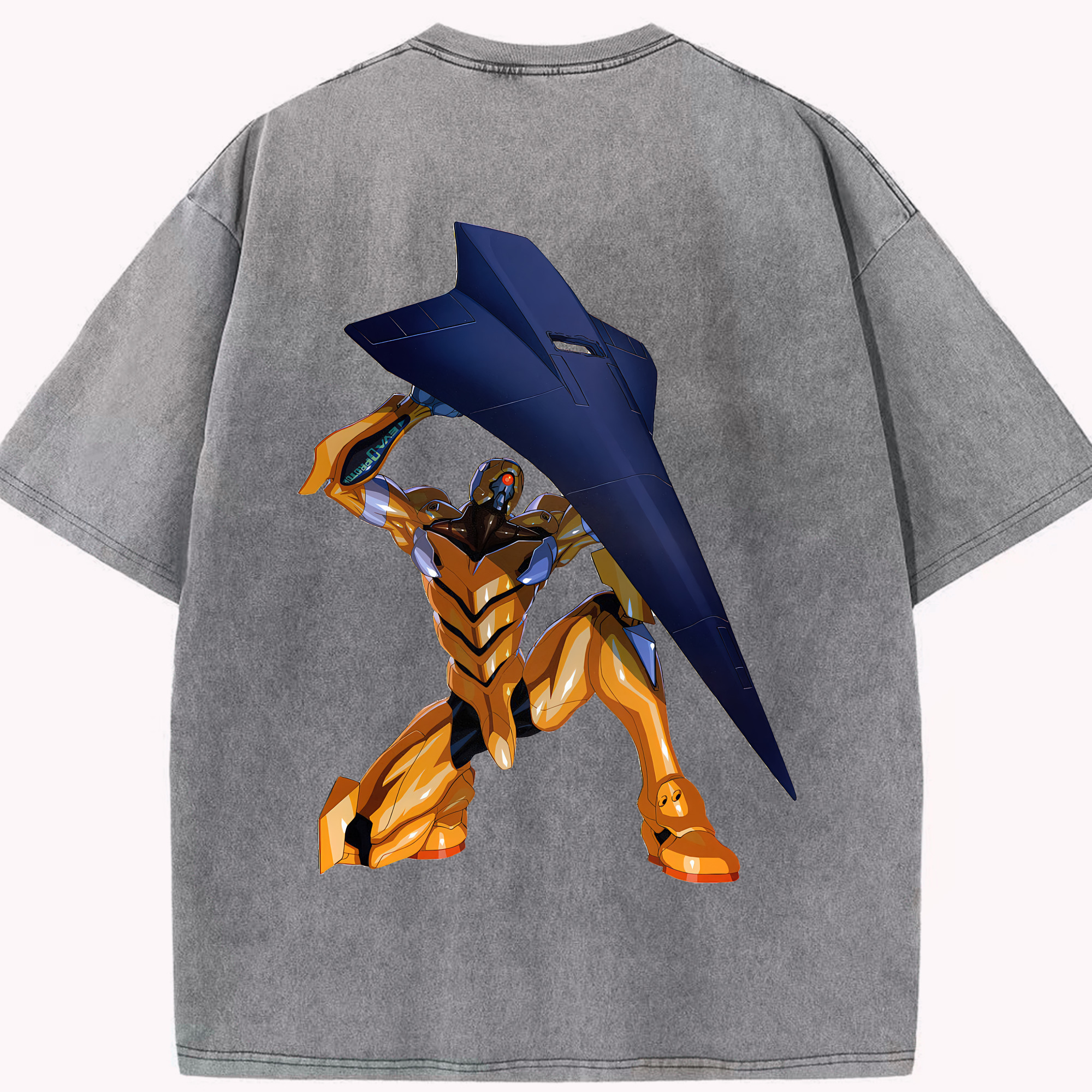 （画像用） EVA 新世紀エヴァンゲリオン 綿100% ヴィンテージ風 半袖Tシャツ（背面プリント）