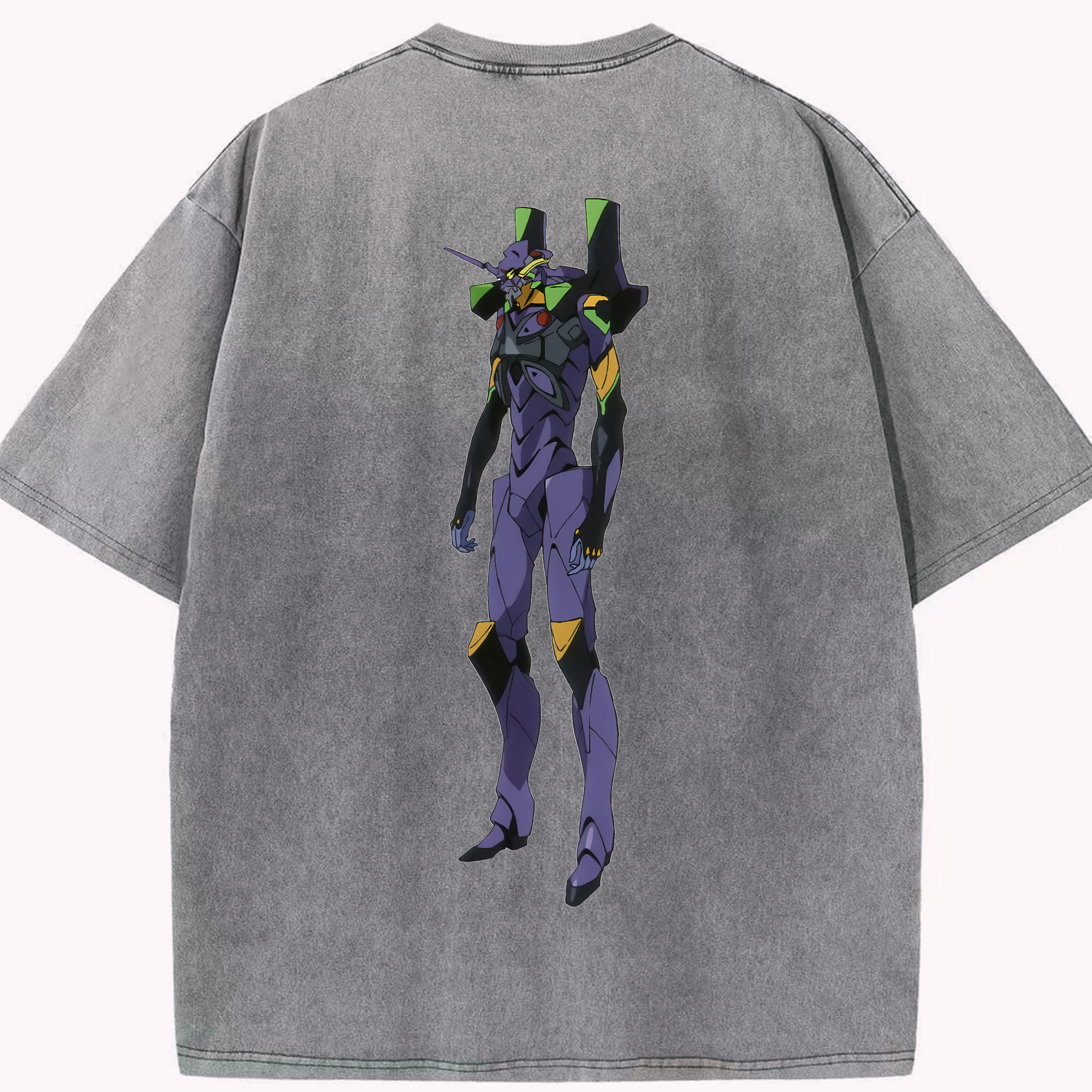 （画像用） EVA 新世紀エヴァンゲリオン 綿100% ヴィンテージ風 半袖Tシャツ（背面プリント）