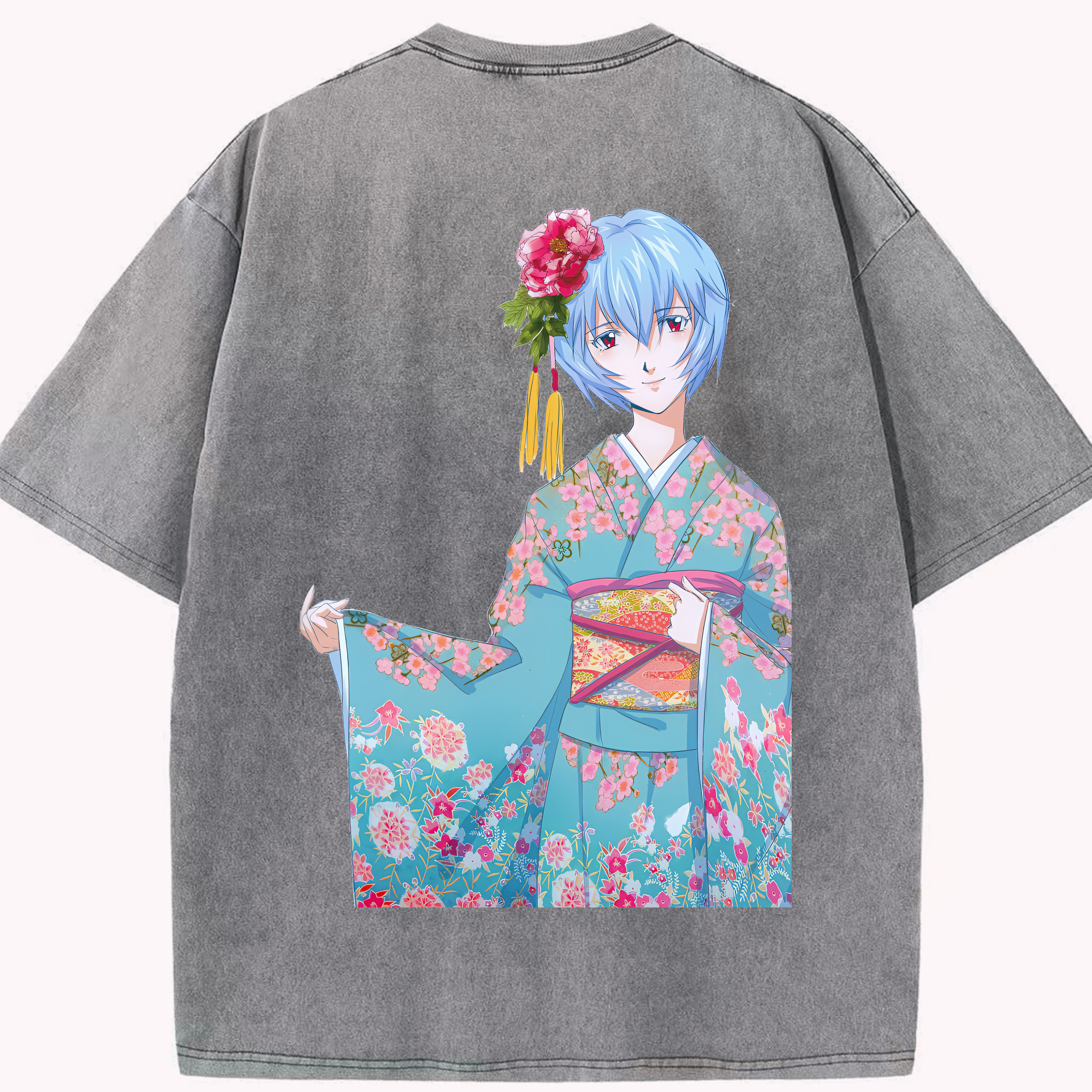 （画像用） EVA 新世紀エヴァンゲリオン 綿100% ヴィンテージ風 半袖Tシャツ（背面プリント）