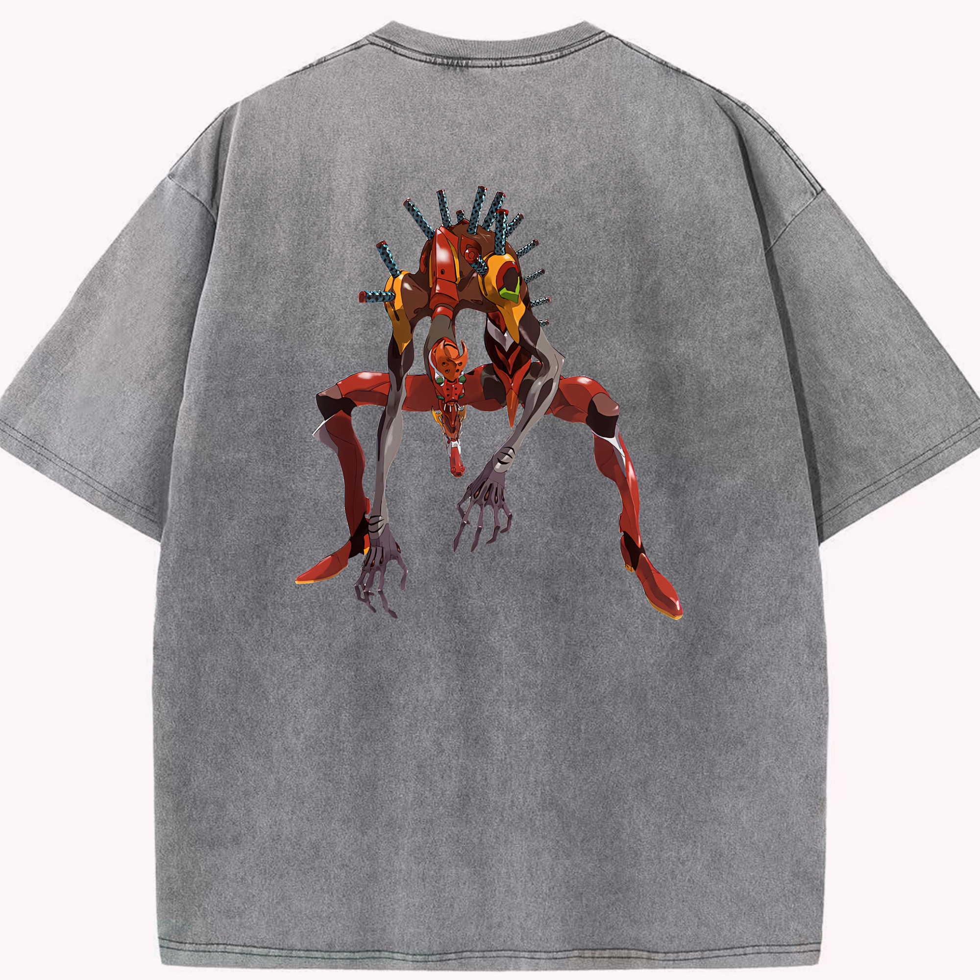 （画像用） EVA 新世紀エヴァンゲリオン 綿100% ヴィンテージ風 半袖Tシャツ（背面プリント）