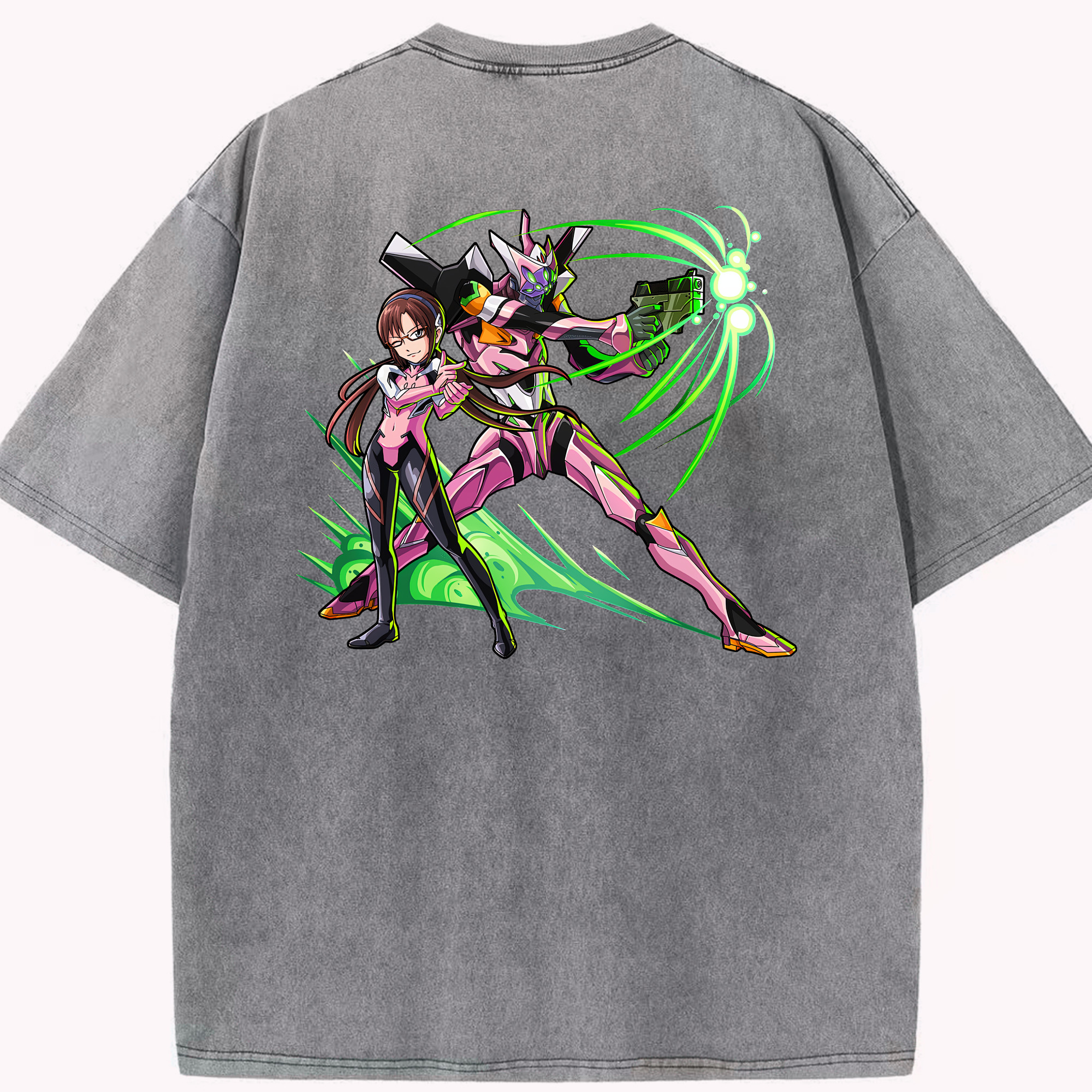 （画像用） EVA 新世紀エヴァンゲリオン 綿100% ヴィンテージ風 半袖Tシャツ（背面プリント）