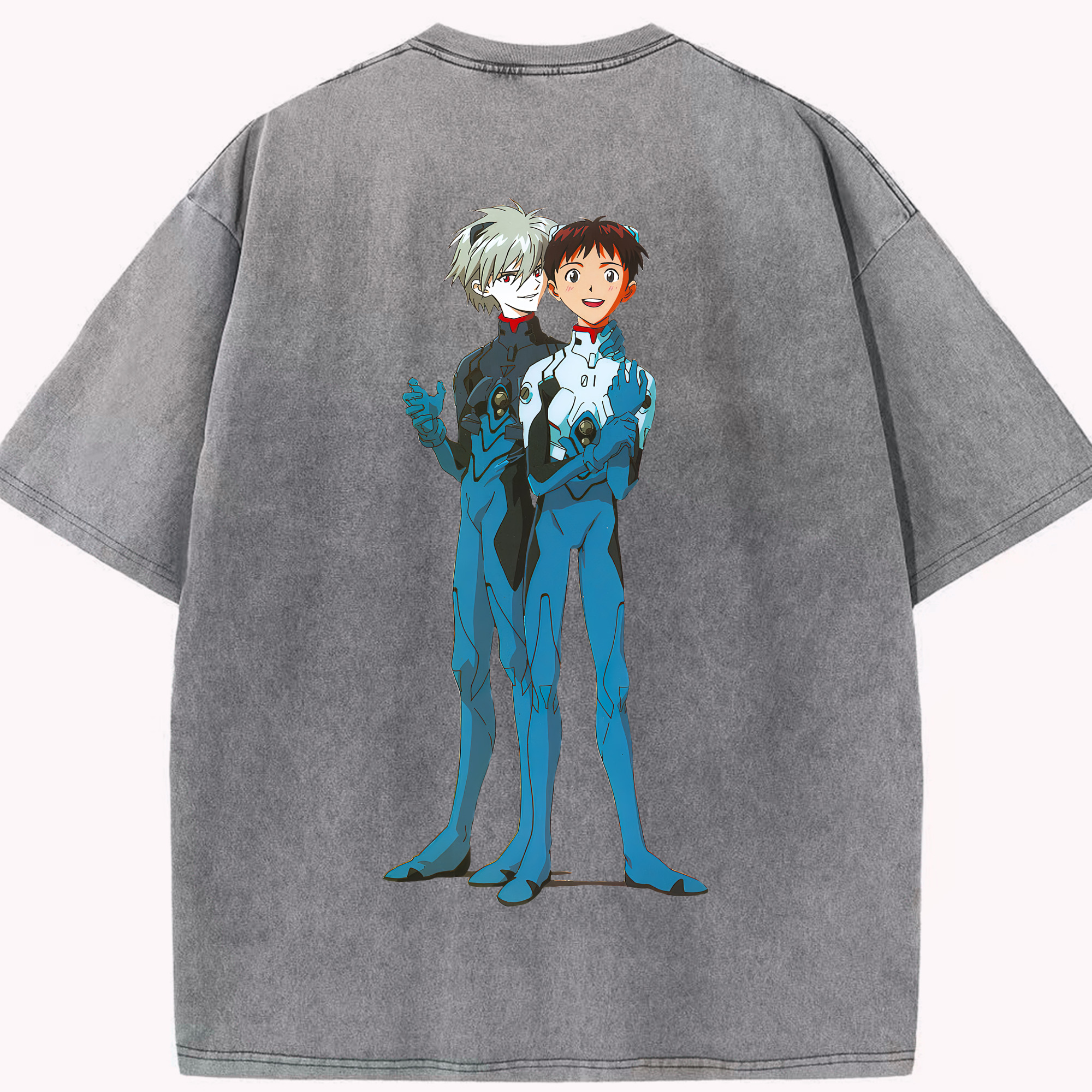 （画像用） EVA 新世紀エヴァンゲリオン 綿100% ヴィンテージ風 半袖Tシャツ（背面プリント）