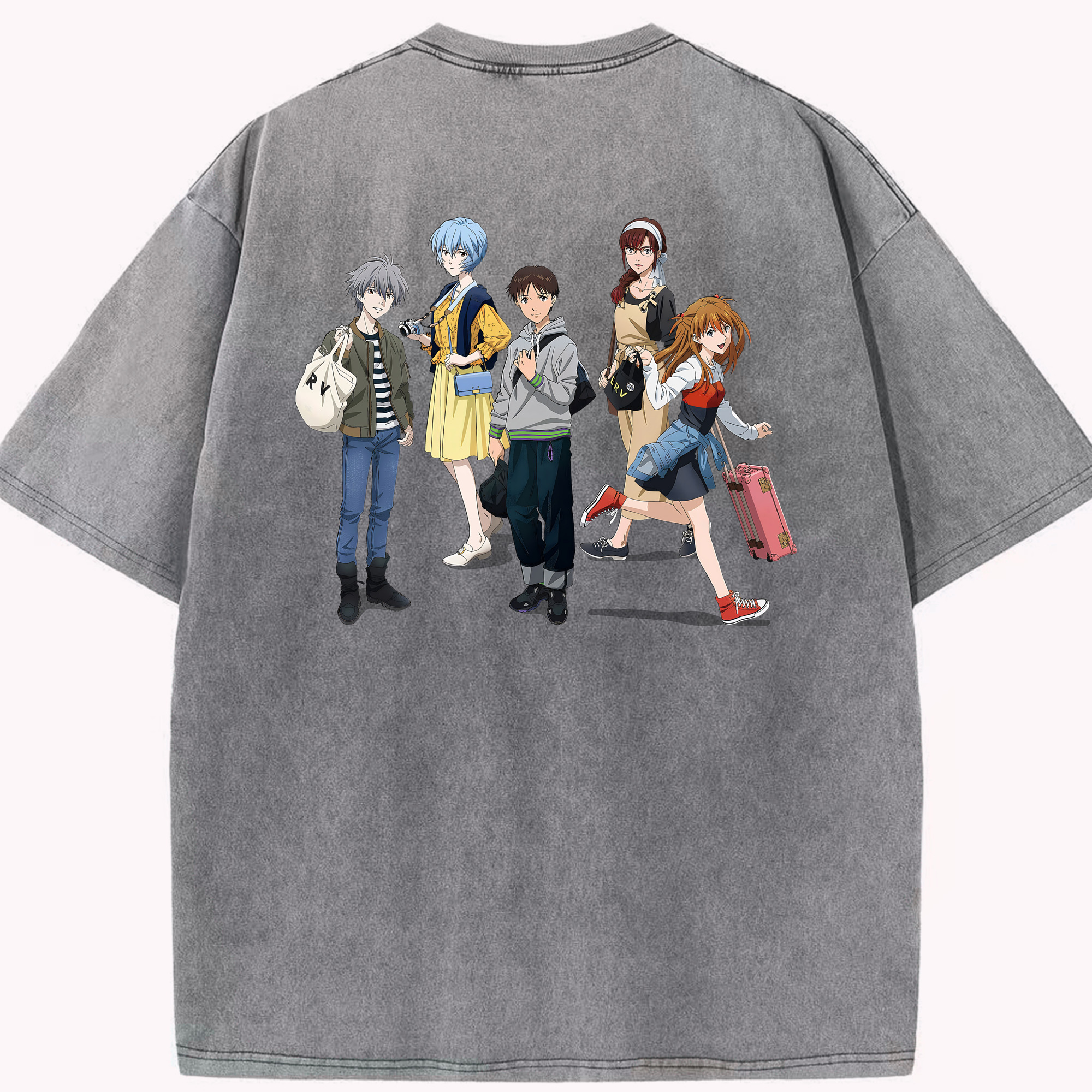 （画像用） EVA 新世紀エヴァンゲリオン 綿100% ヴィンテージ風 半袖Tシャツ（背面プリント）