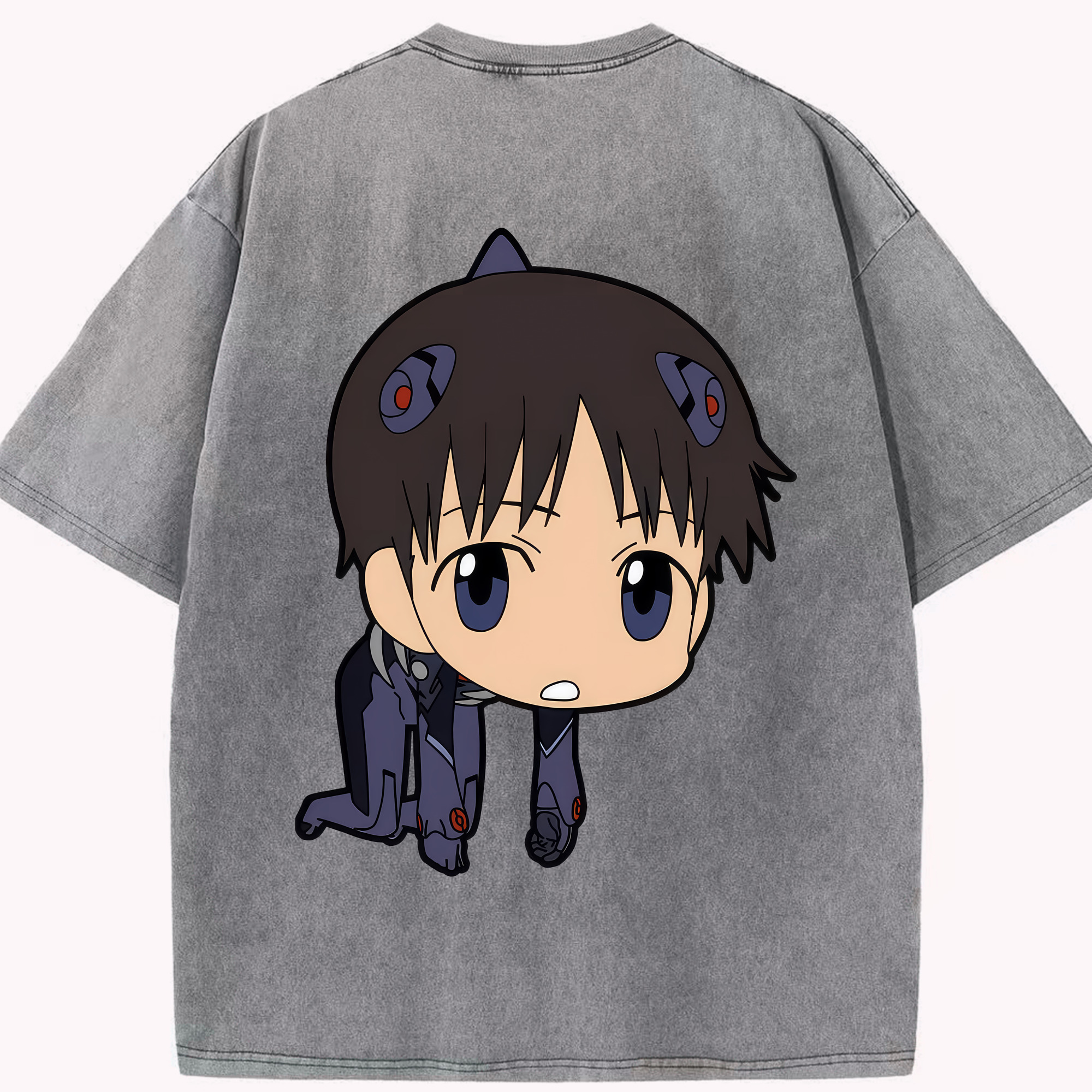 （画像用） EVA 新世紀エヴァンゲリオン 綿100% ヴィンテージ風 半袖Tシャツ（背面プリント）