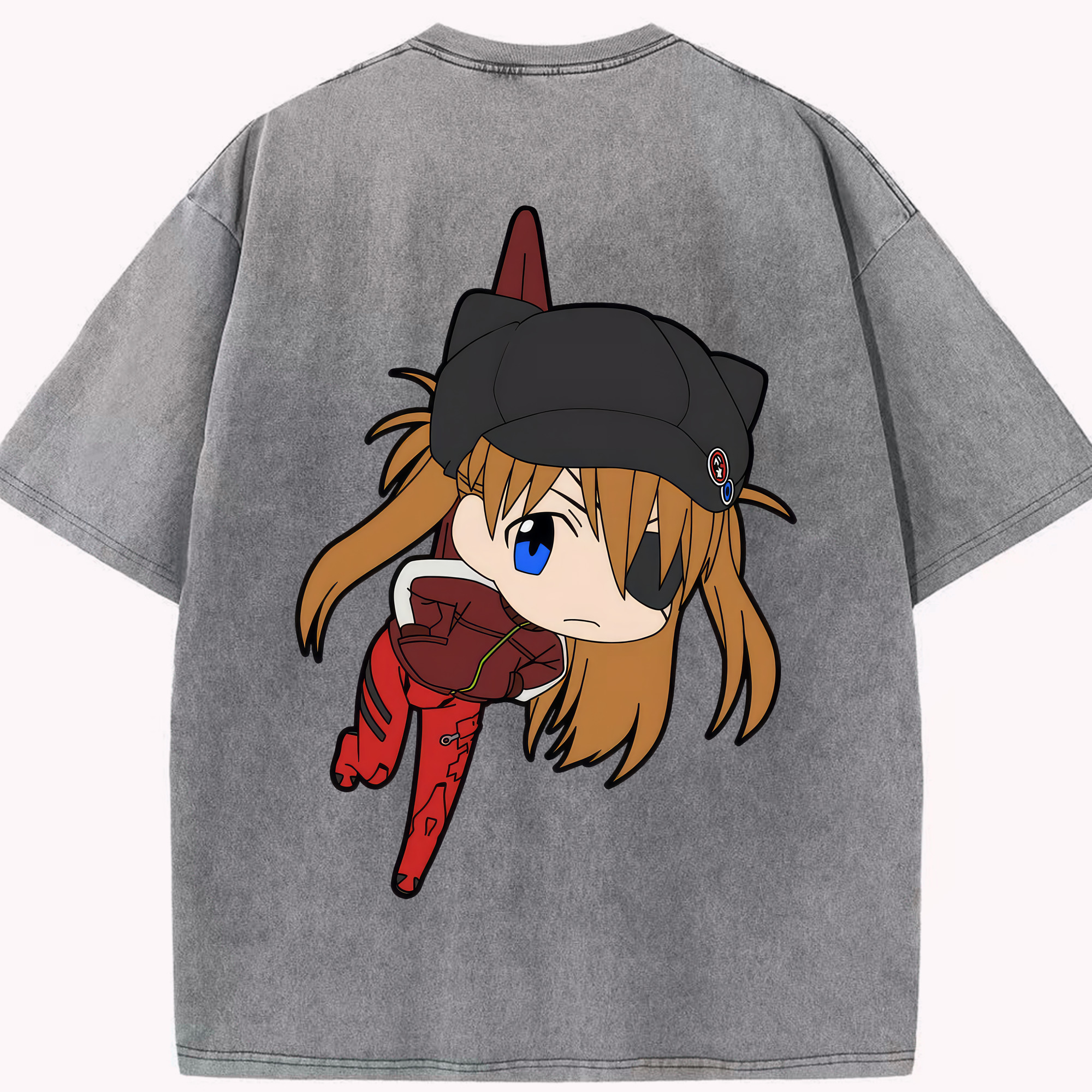 （画像用） EVA 新世紀エヴァンゲリオン 綿100% ヴィンテージ風 半袖Tシャツ（背面プリント）