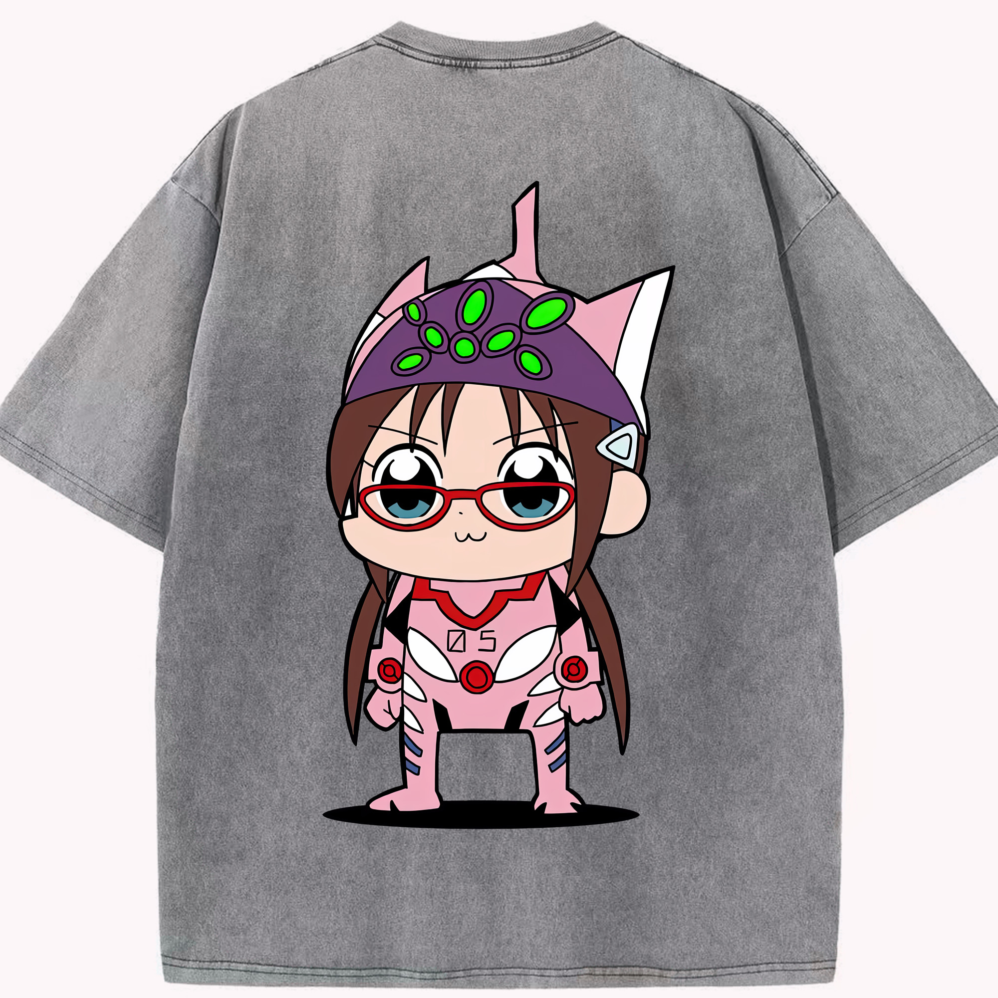 （画像用） EVA 新世紀エヴァンゲリオン 綿100% ヴィンテージ風 半袖Tシャツ（背面プリント）