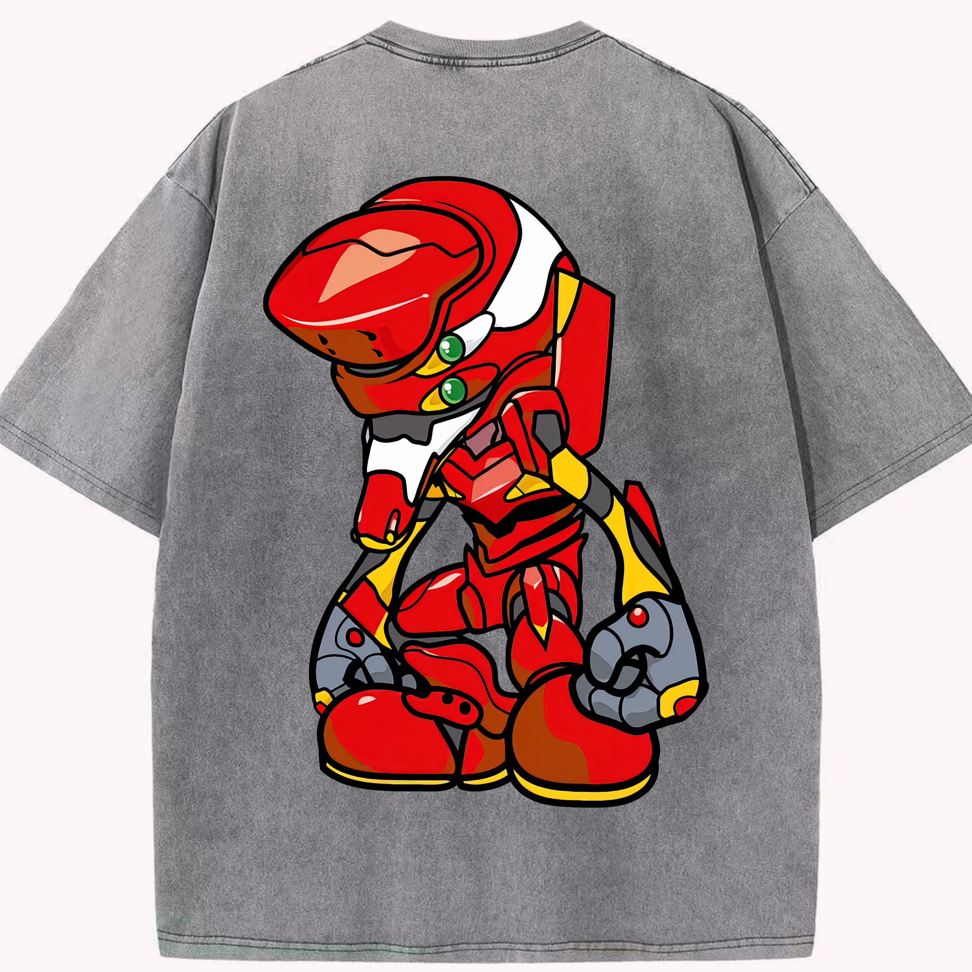 （画像用） EVA 新世紀エヴァンゲリオン 綿100% ヴィンテージ風 半袖Tシャツ（背面プリント）