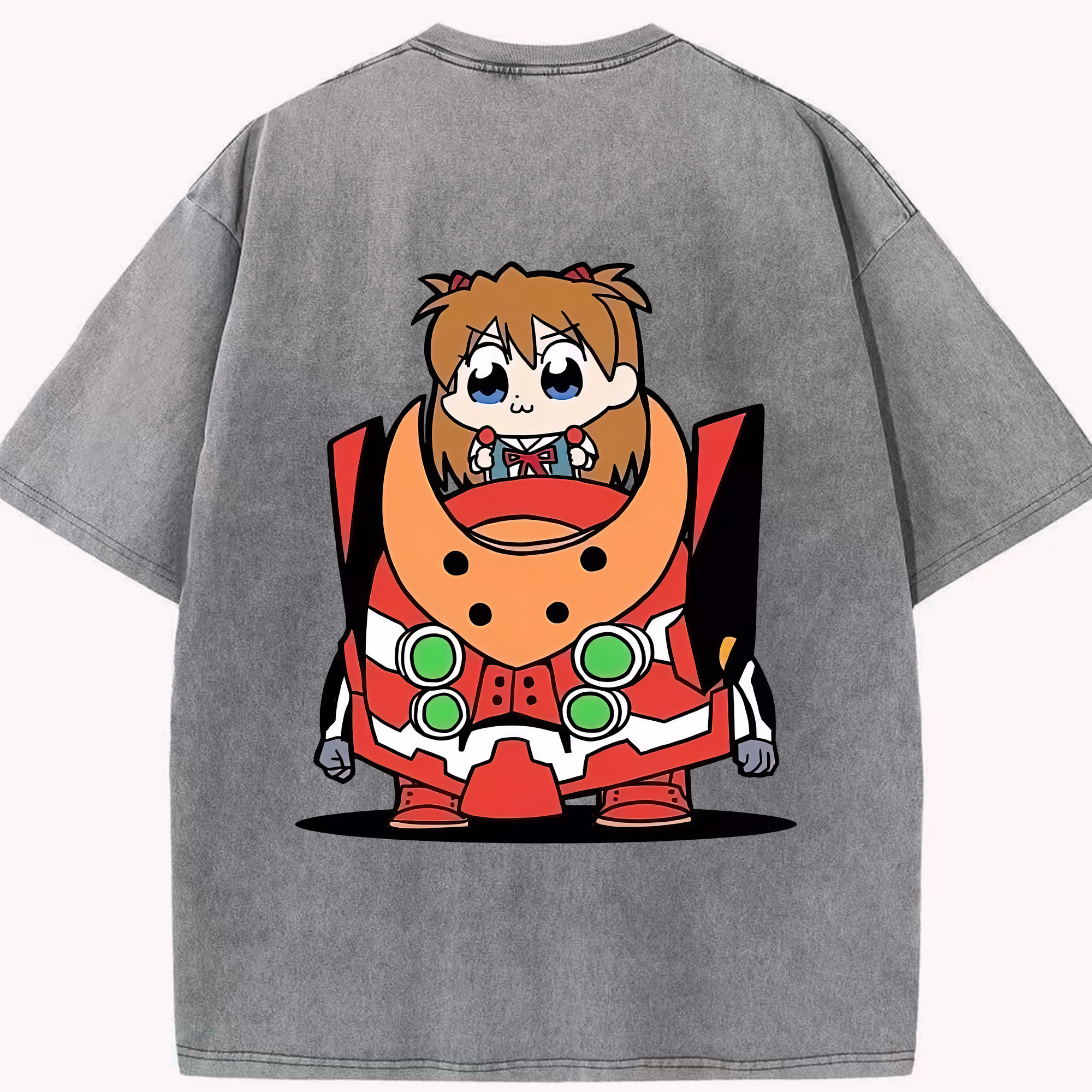 （画像用） EVA 新世紀エヴァンゲリオン 綿100% ヴィンテージ風 半袖Tシャツ（背面プリント）