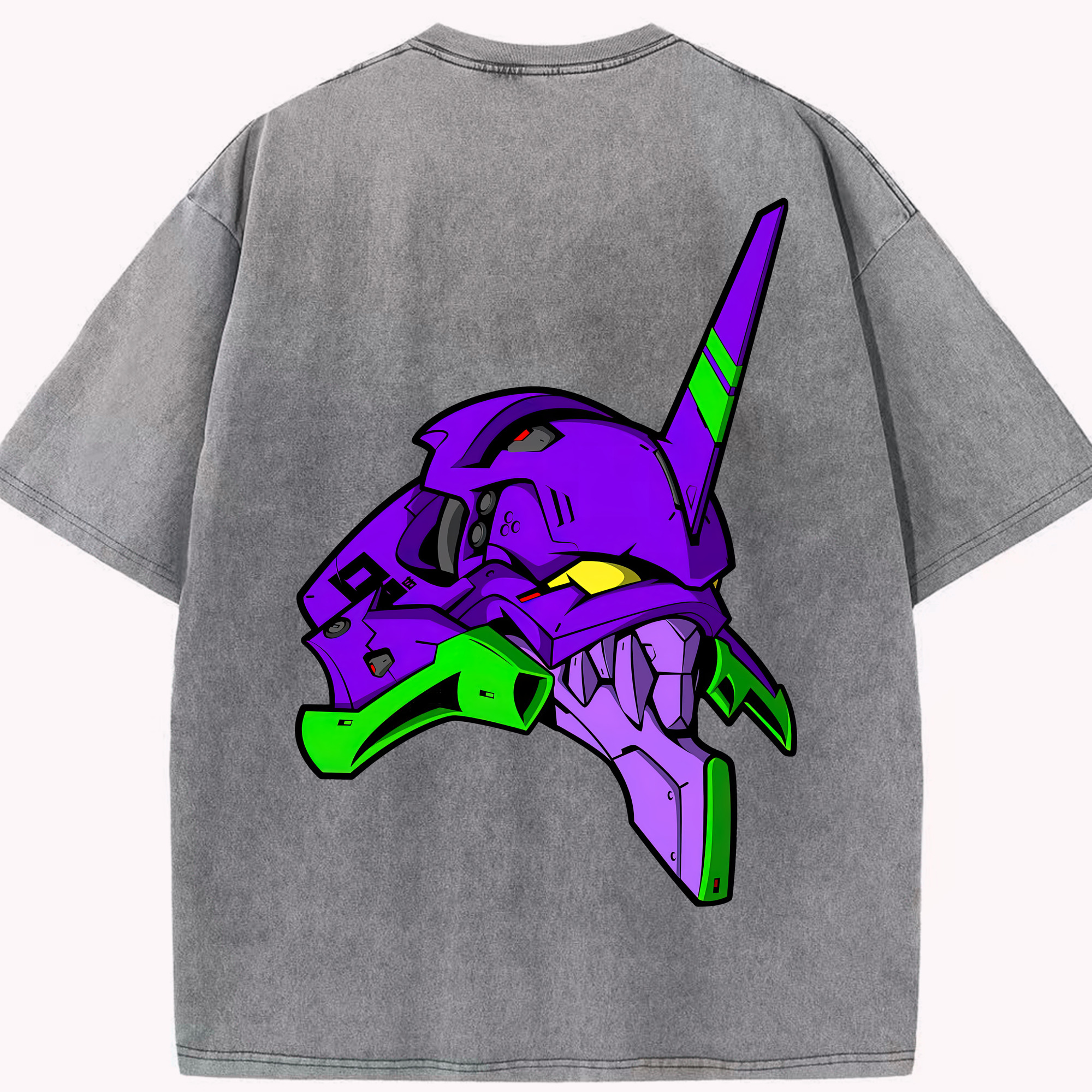 （画像用） EVA 新世紀エヴァンゲリオン 綿100% ヴィンテージ風 半袖Tシャツ（背面プリント）