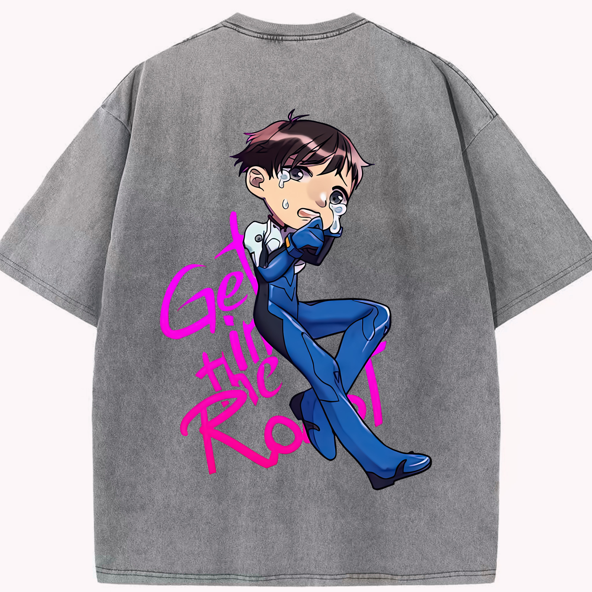 （画像用） EVA 新世紀エヴァンゲリオン 綿100% ヴィンテージ風 半袖Tシャツ（背面プリント）