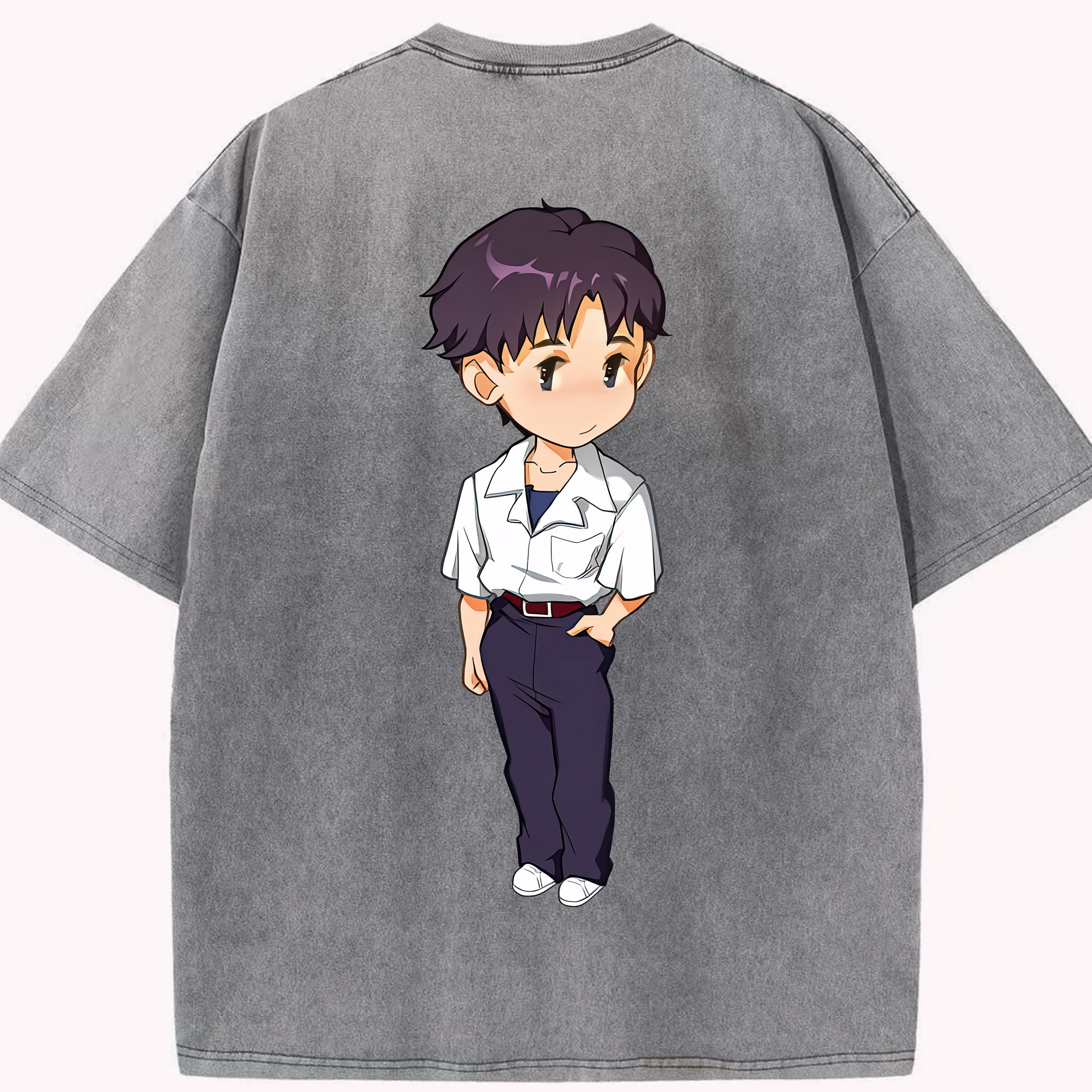 （画像用） EVA 新世紀エヴァンゲリオン 綿100% ヴィンテージ風 半袖Tシャツ（背面プリント）