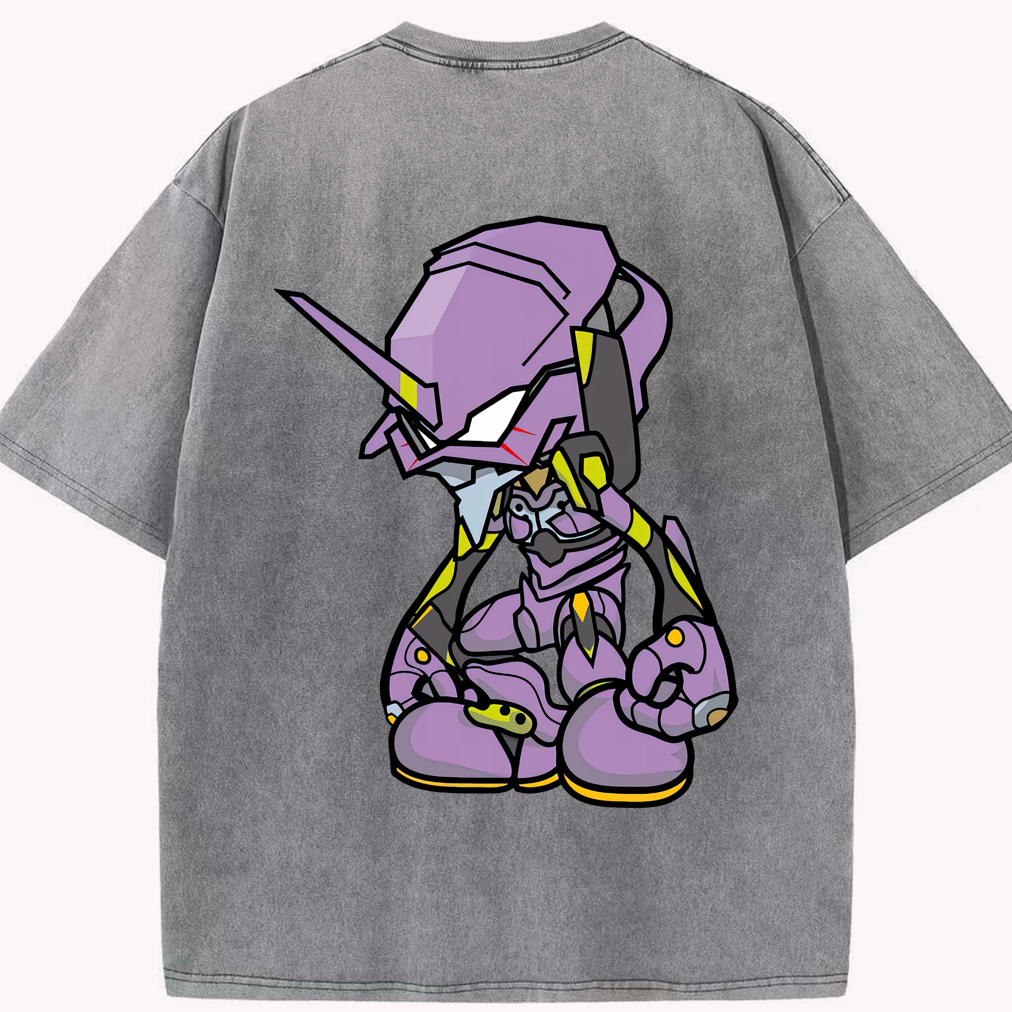 （画像用） EVA 新世紀エヴァンゲリオン 綿100% ヴィンテージ風 半袖Tシャツ（背面プリント）