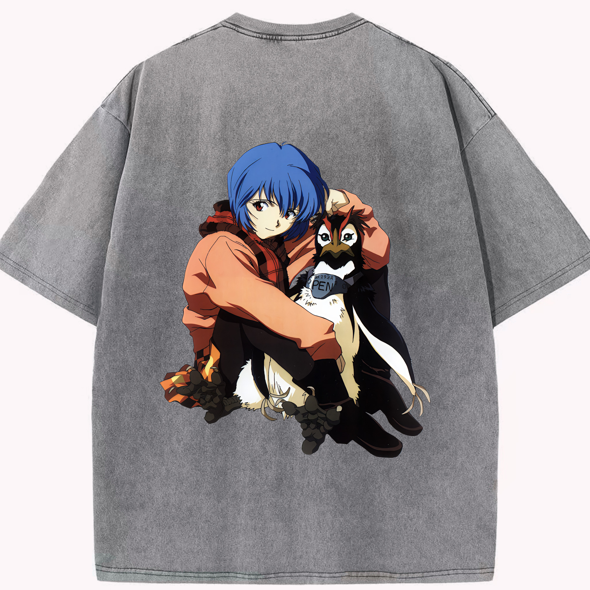 （画像用） EVA 新世紀エヴァンゲリオン 綿100% ヴィンテージ風 半袖Tシャツ（背面プリント）