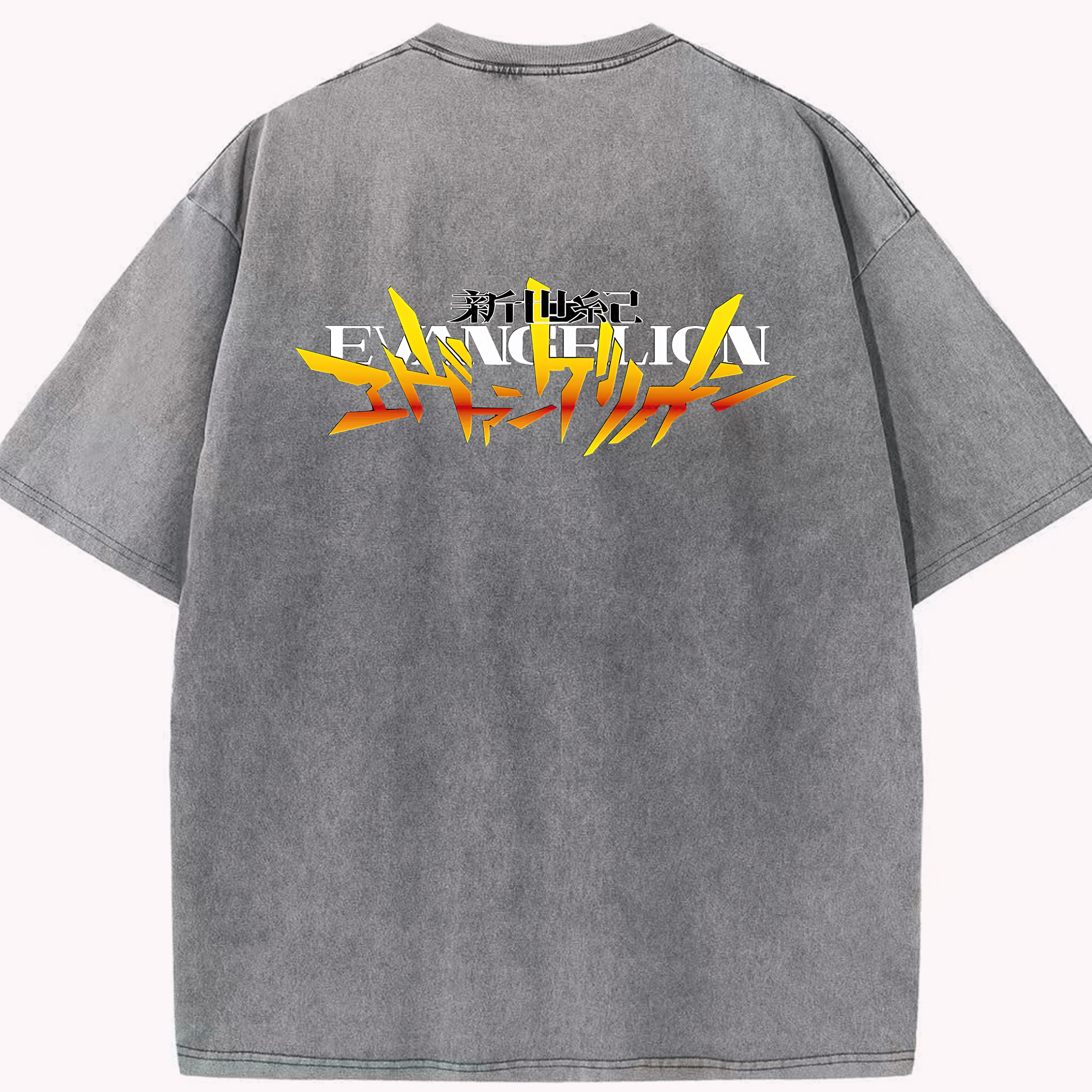 （画像用） EVA 新世紀エヴァンゲリオン 綿100% ヴィンテージ風 半袖Tシャツ（背面プリント）
