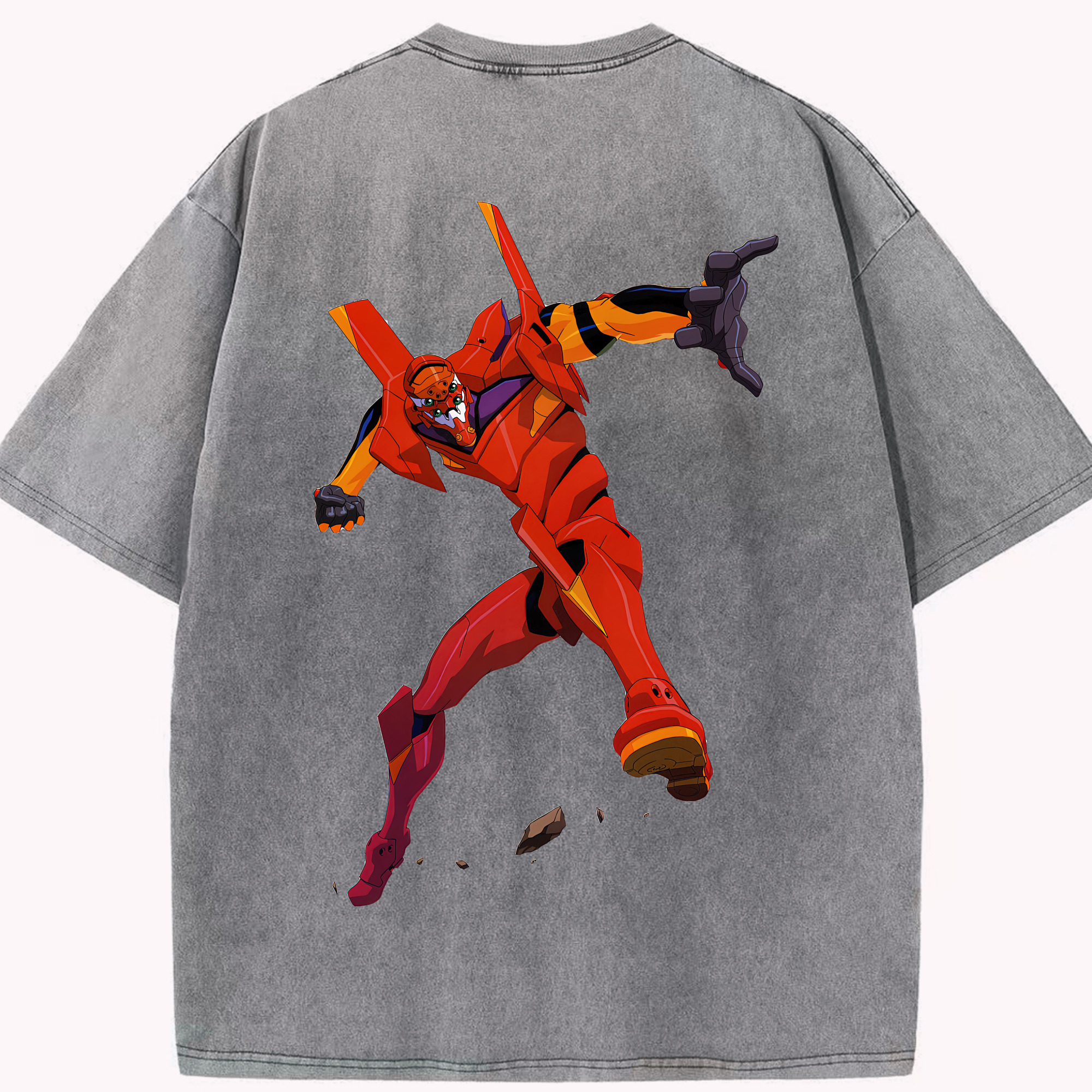 （画像用） EVA 新世紀エヴァンゲリオン 綿100% ヴィンテージ風 半袖Tシャツ（背面プリント）