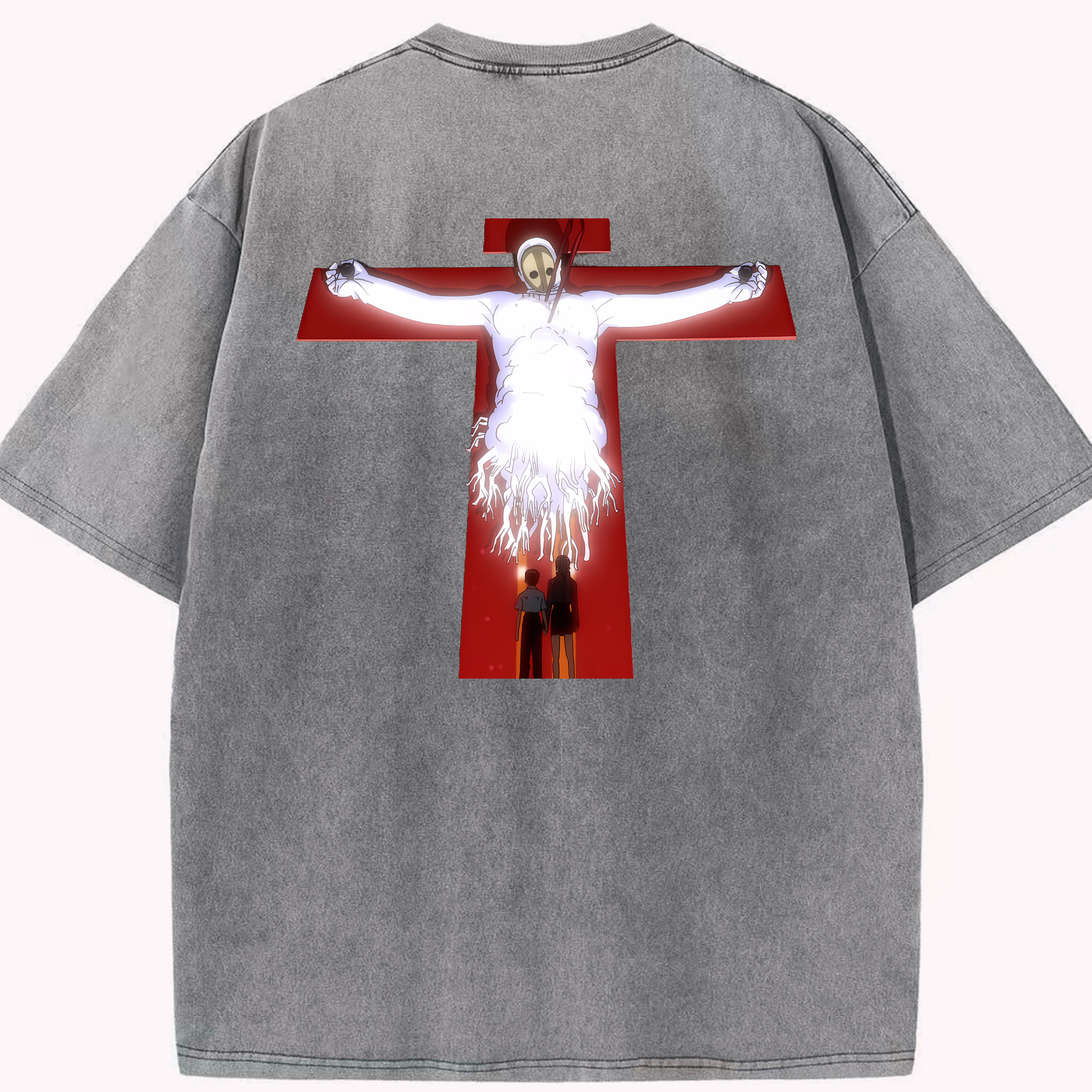 （画像用） EVA 新世紀エヴァンゲリオン 綿100% ヴィンテージ風 半袖Tシャツ（背面プリント）