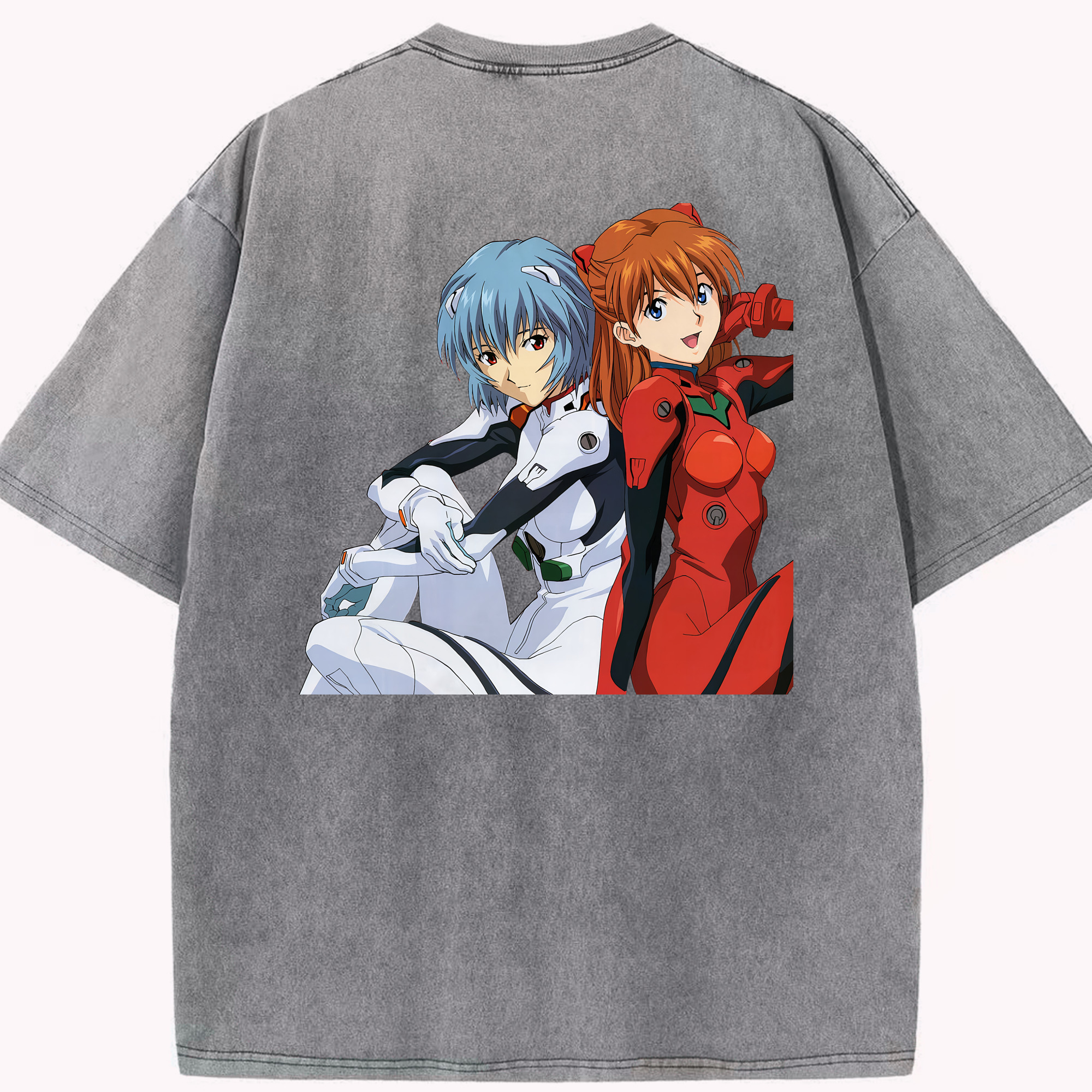 （画像用） EVA 新世紀エヴァンゲリオン 綿100% ヴィンテージ風 半袖Tシャツ（背面プリント）