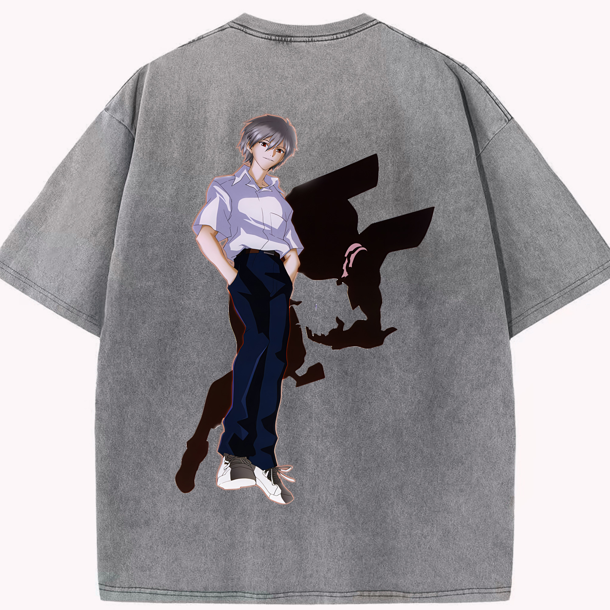 （画像用） EVA 新世紀エヴァンゲリオン 綿100% ヴィンテージ風 半袖Tシャツ（背面プリント）