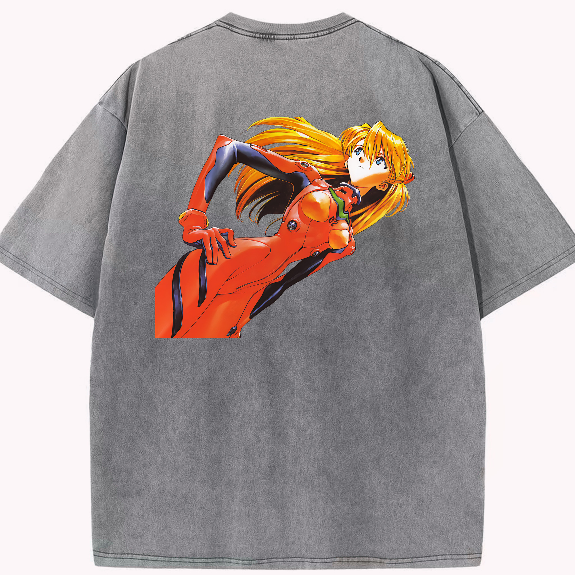 （画像用） EVA 新世紀エヴァンゲリオン 綿100% ヴィンテージ風 半袖Tシャツ（背面プリント）