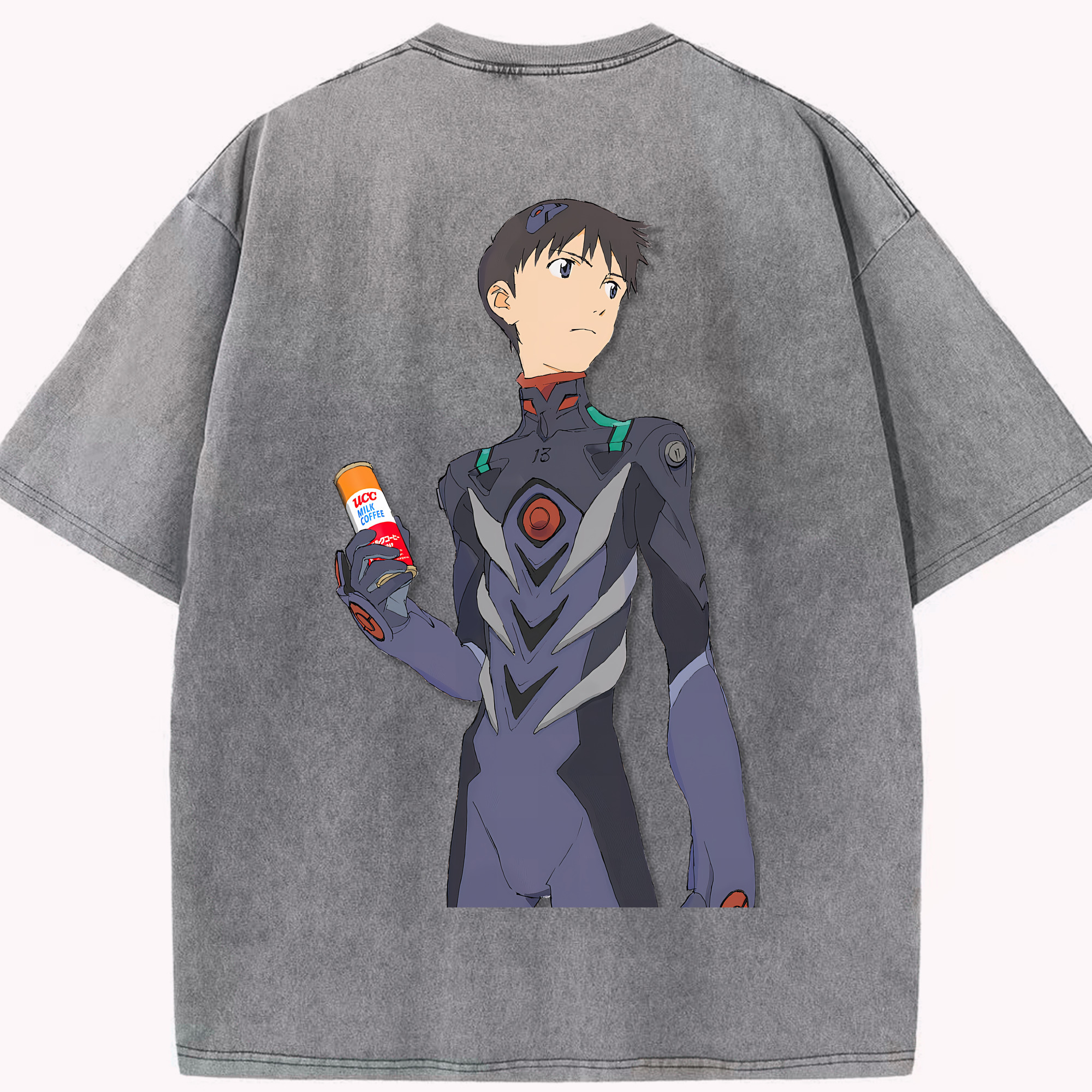 （画像用） EVA 新世紀エヴァンゲリオン 綿100% ヴィンテージ風 半袖Tシャツ（背面プリント）