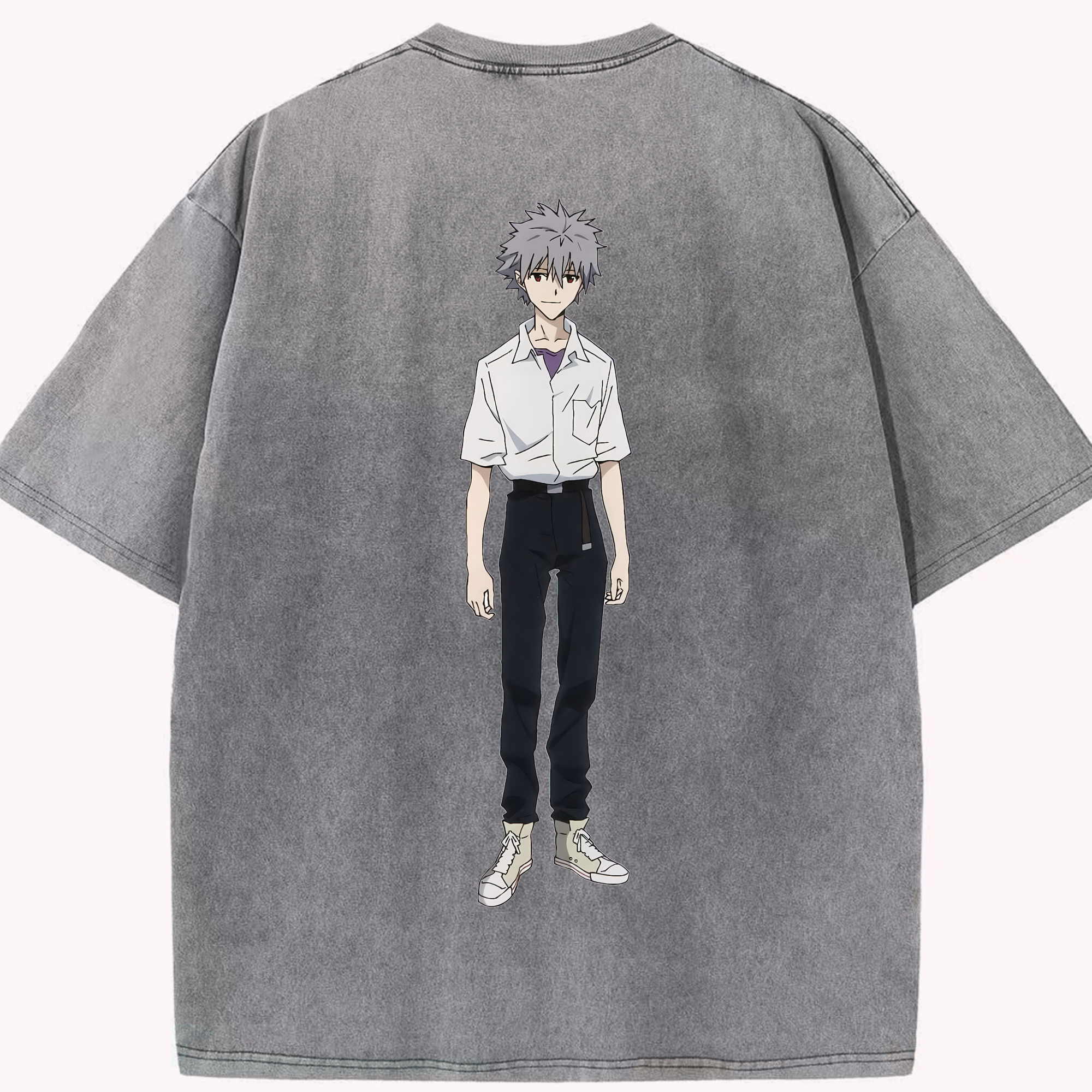 （画像用） EVA 新世紀エヴァンゲリオン 綿100% ヴィンテージ風 半袖Tシャツ（背面プリント）