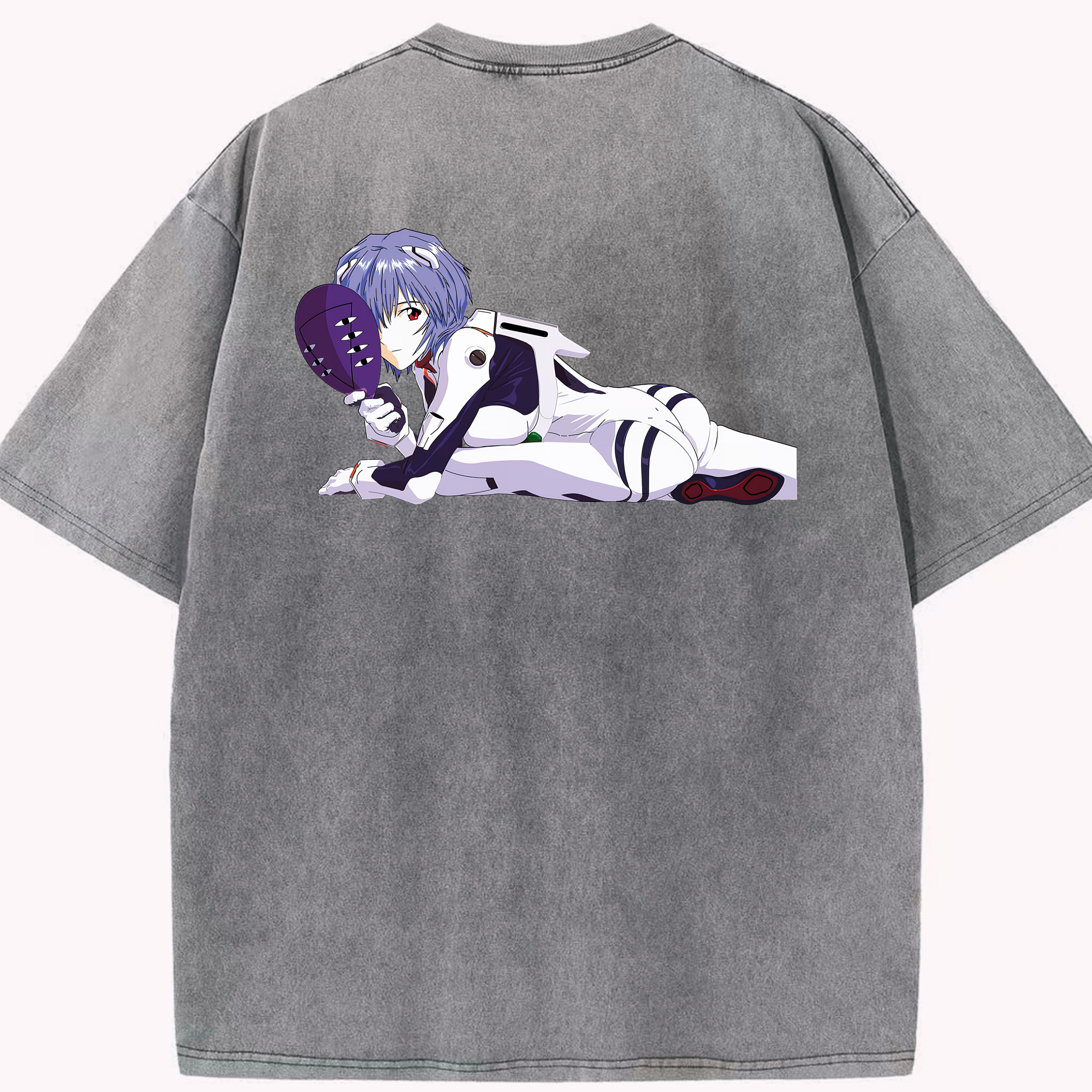 （画像用） EVA 新世紀エヴァンゲリオン 綿100% ヴィンテージ風 半袖Tシャツ（背面プリント）