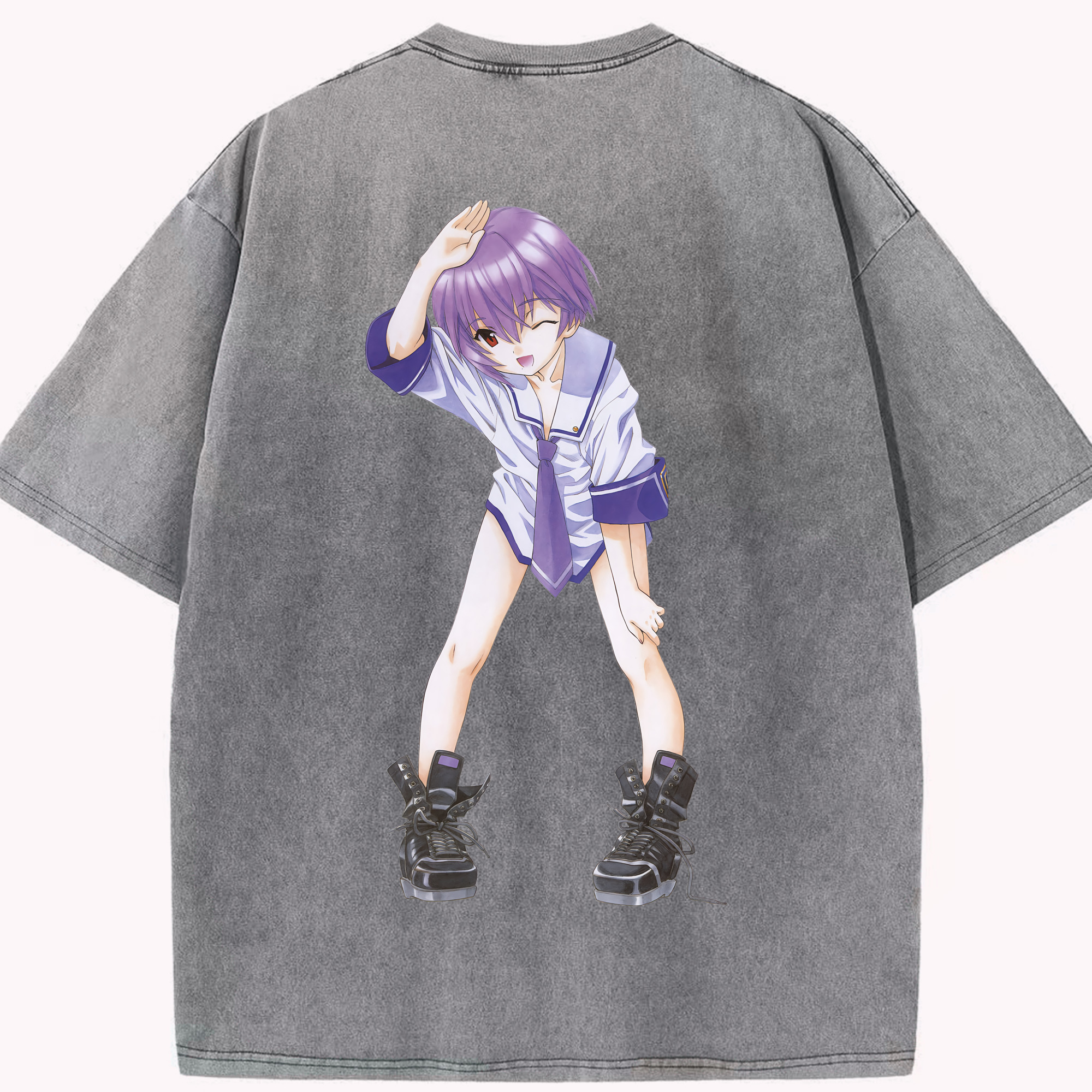 （画像用） EVA 新世紀エヴァンゲリオン 綿100% ヴィンテージ風 半袖Tシャツ（背面プリント）