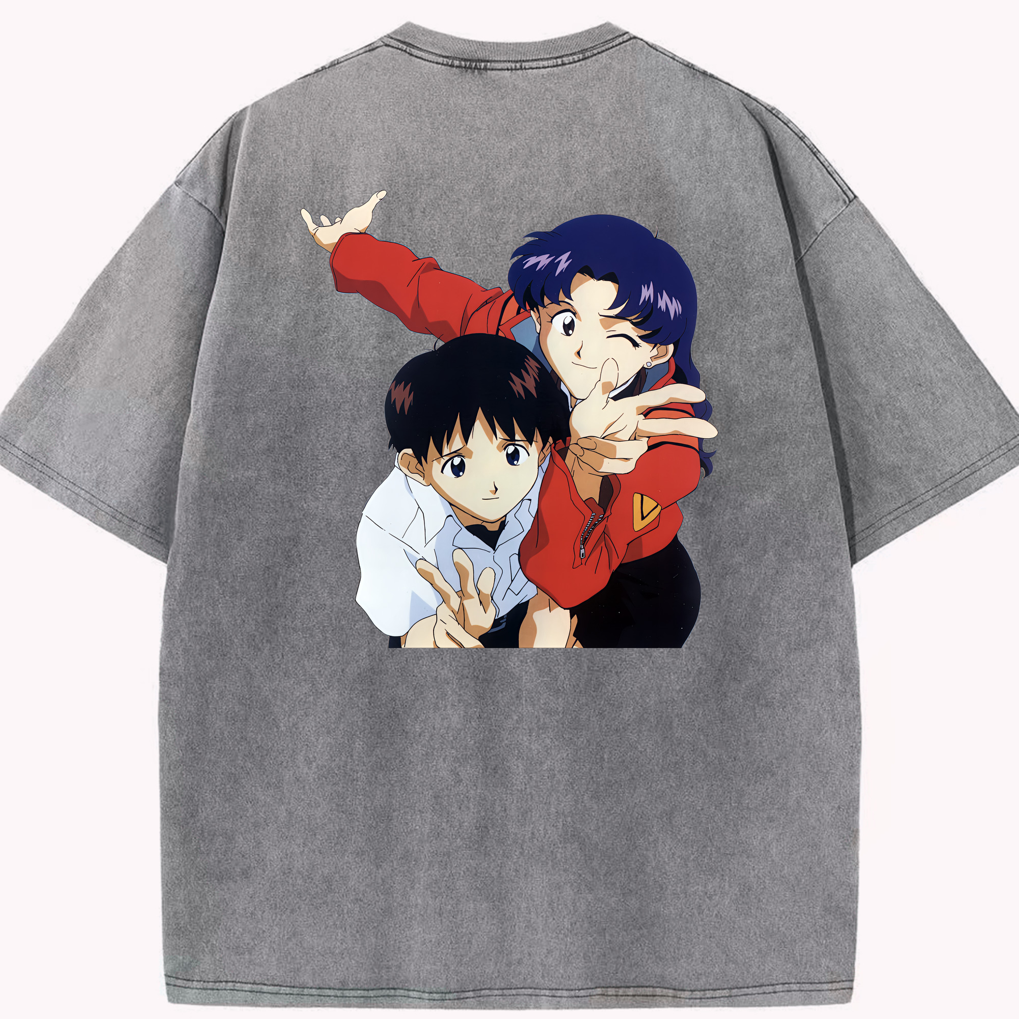 （画像用） EVA 新世紀エヴァンゲリオン 綿100% ヴィンテージ風 半袖Tシャツ（背面プリント）