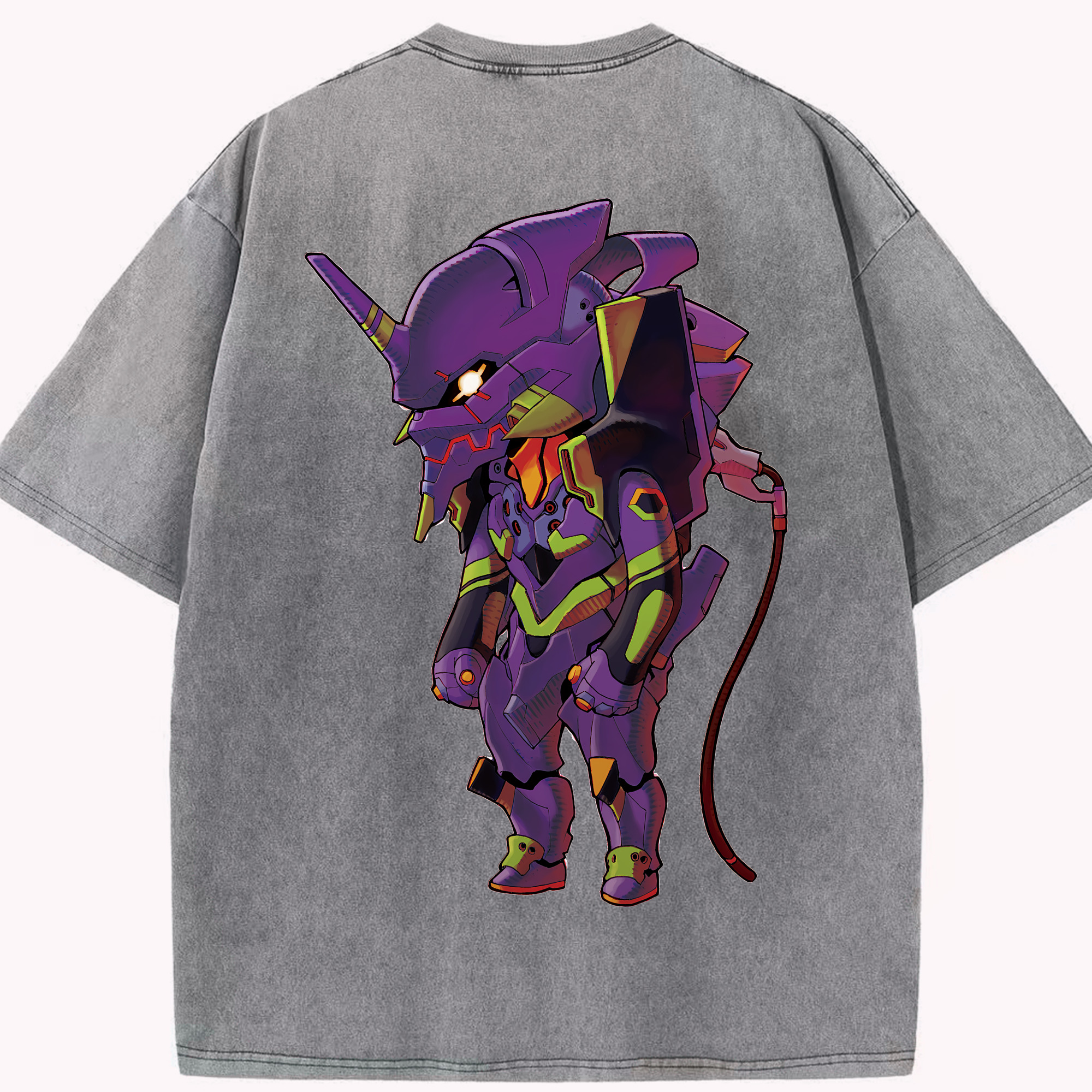（画像用） EVA 新世紀エヴァンゲリオン 綿100% ヴィンテージ風 半袖Tシャツ（背面プリント）