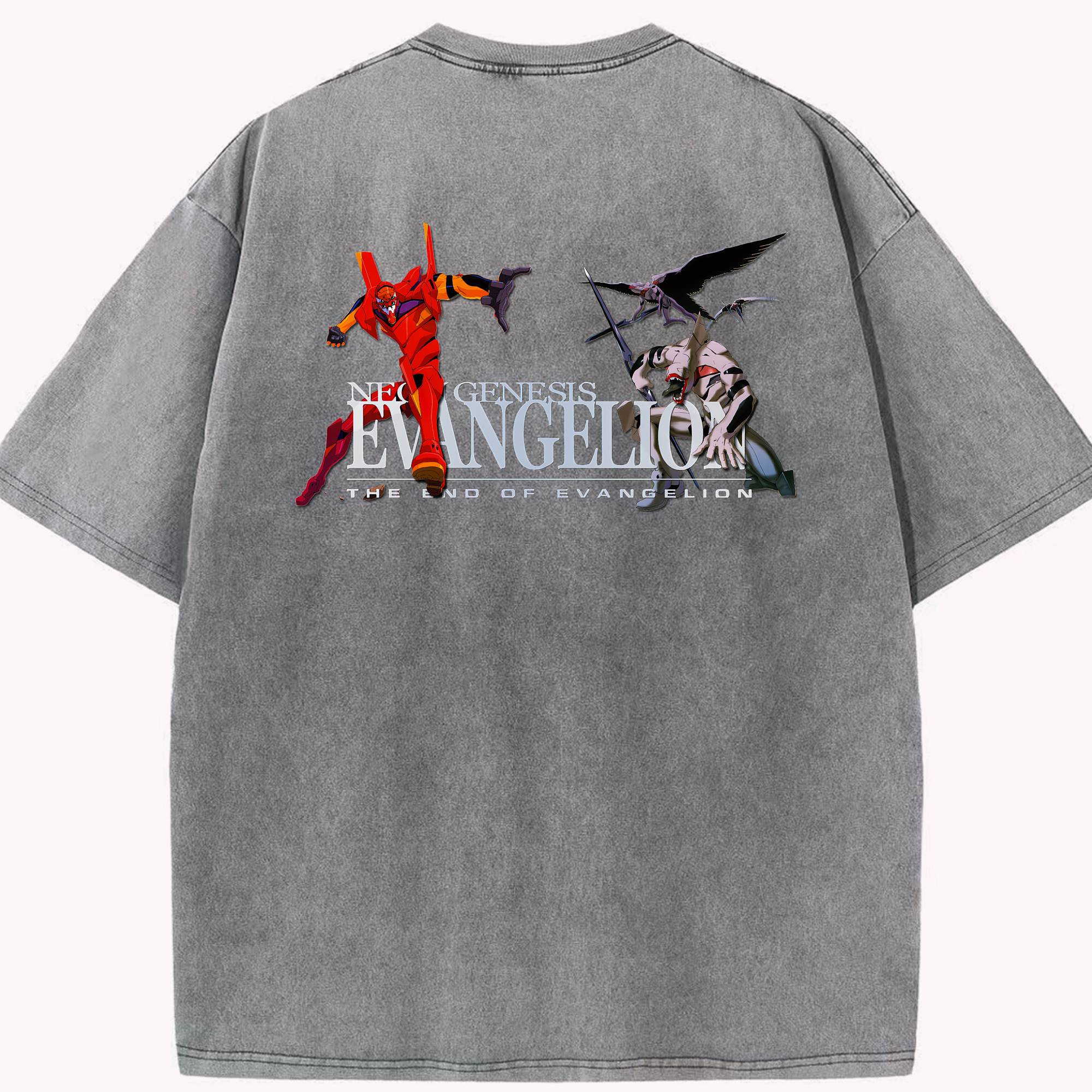 （画像用） EVA 新世紀エヴァンゲリオン 綿100% ヴィンテージ風 半袖Tシャツ（背面プリント）