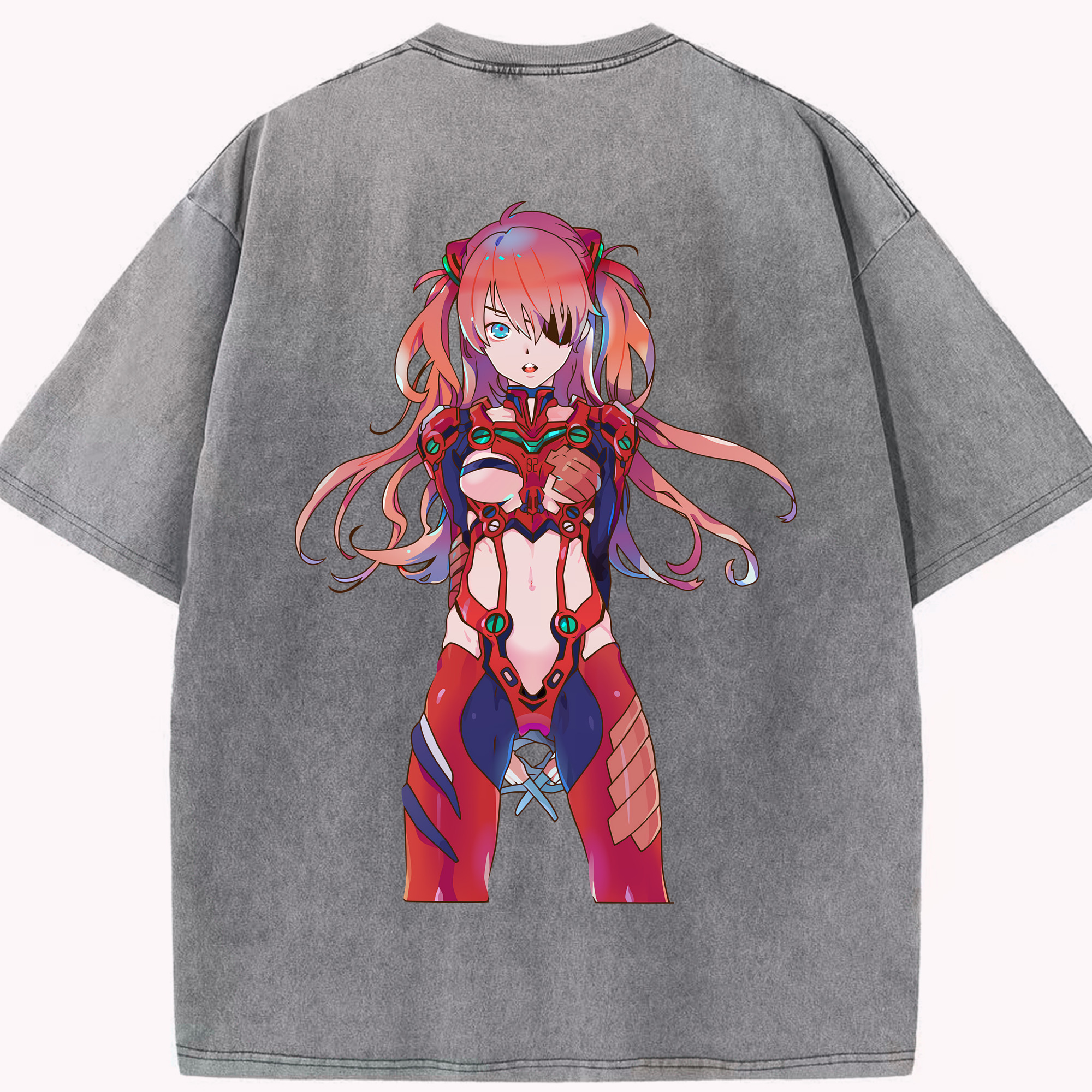 （画像用） EVA 新世紀エヴァンゲリオン 綿100% ヴィンテージ風 半袖Tシャツ（背面プリント）