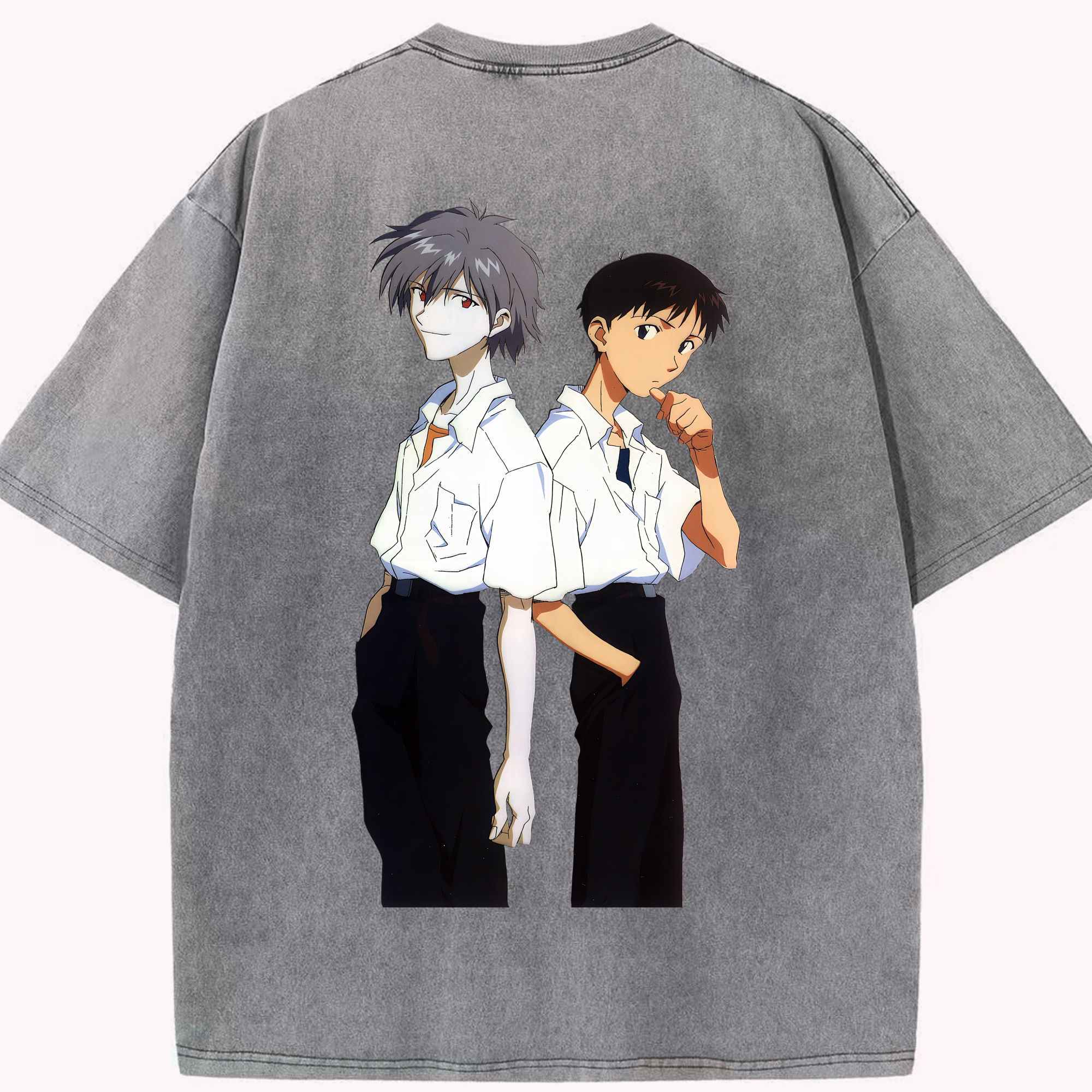 （画像用） EVA 新世紀エヴァンゲリオン 綿100% ヴィンテージ風 半袖Tシャツ（背面プリント）