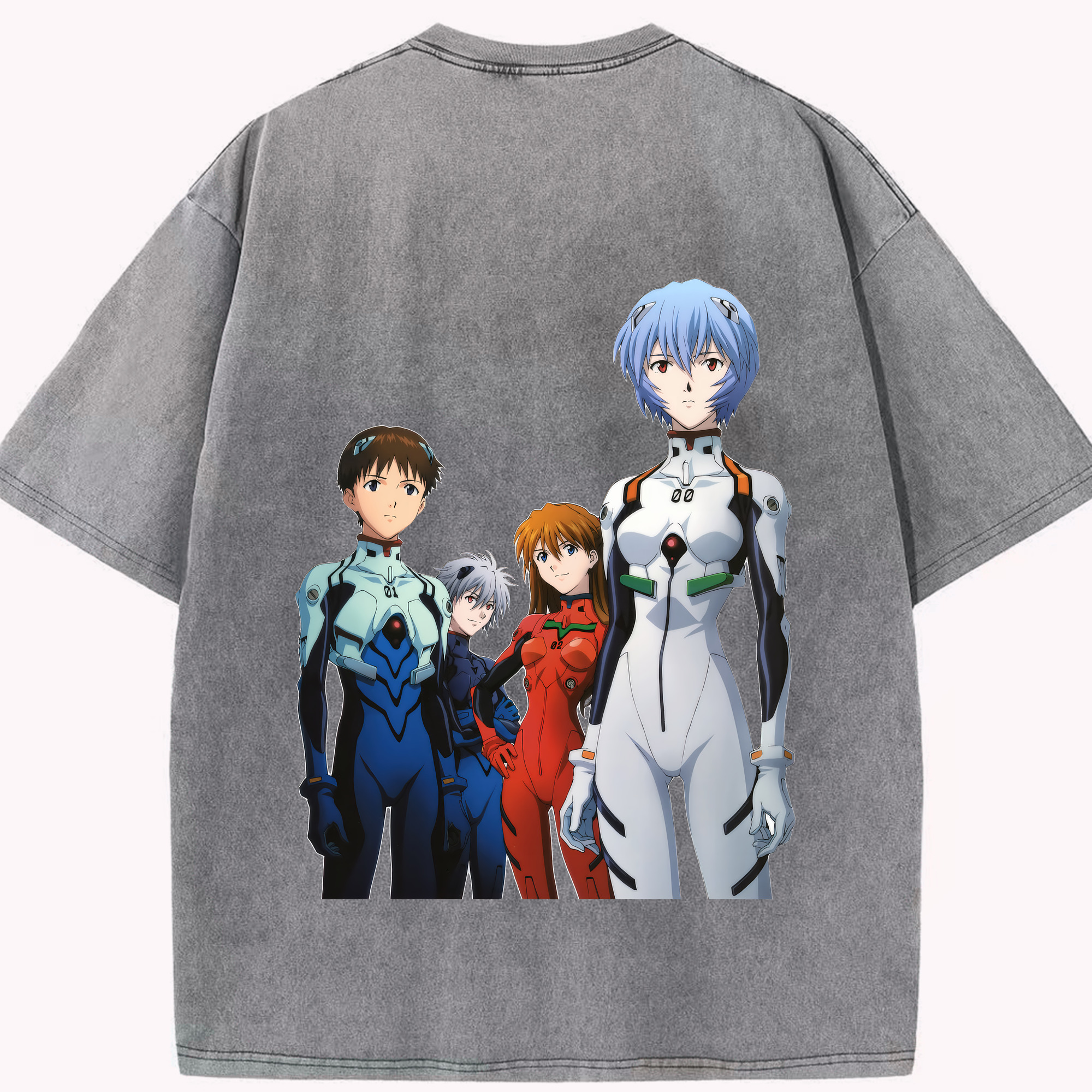 （画像用） EVA 新世紀エヴァンゲリオン 綿100% ヴィンテージ風 半袖Tシャツ（背面プリント）