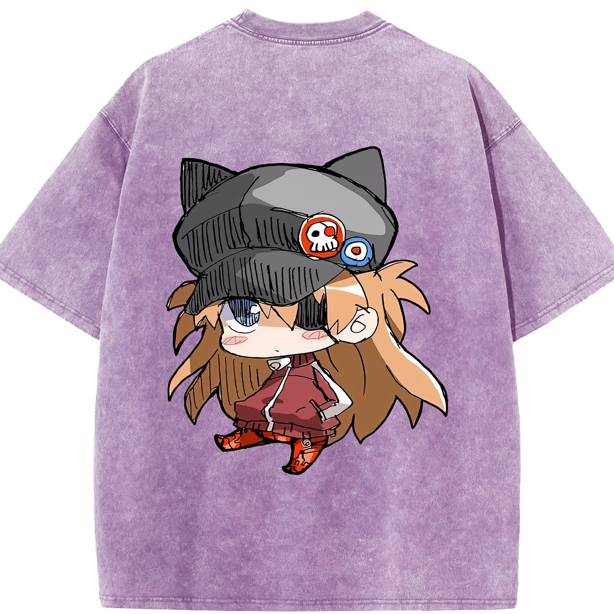 （画像用） EVA 新世紀エヴァンゲリオン 綿100% ヴィンテージ風 半袖Tシャツ（背面プリント）