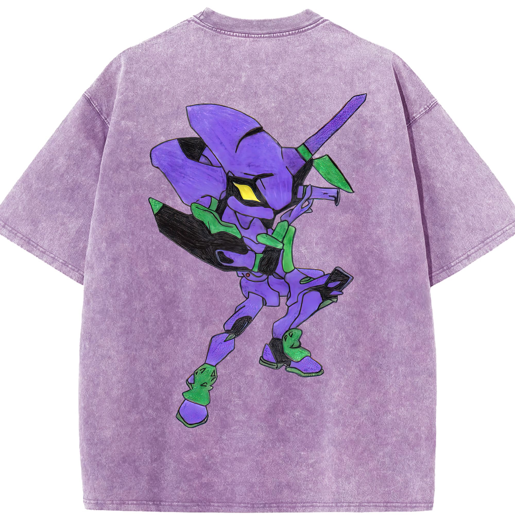 （画像用） EVA 新世紀エヴァンゲリオン 綿100% ヴィンテージ風 半袖Tシャツ（背面プリント）