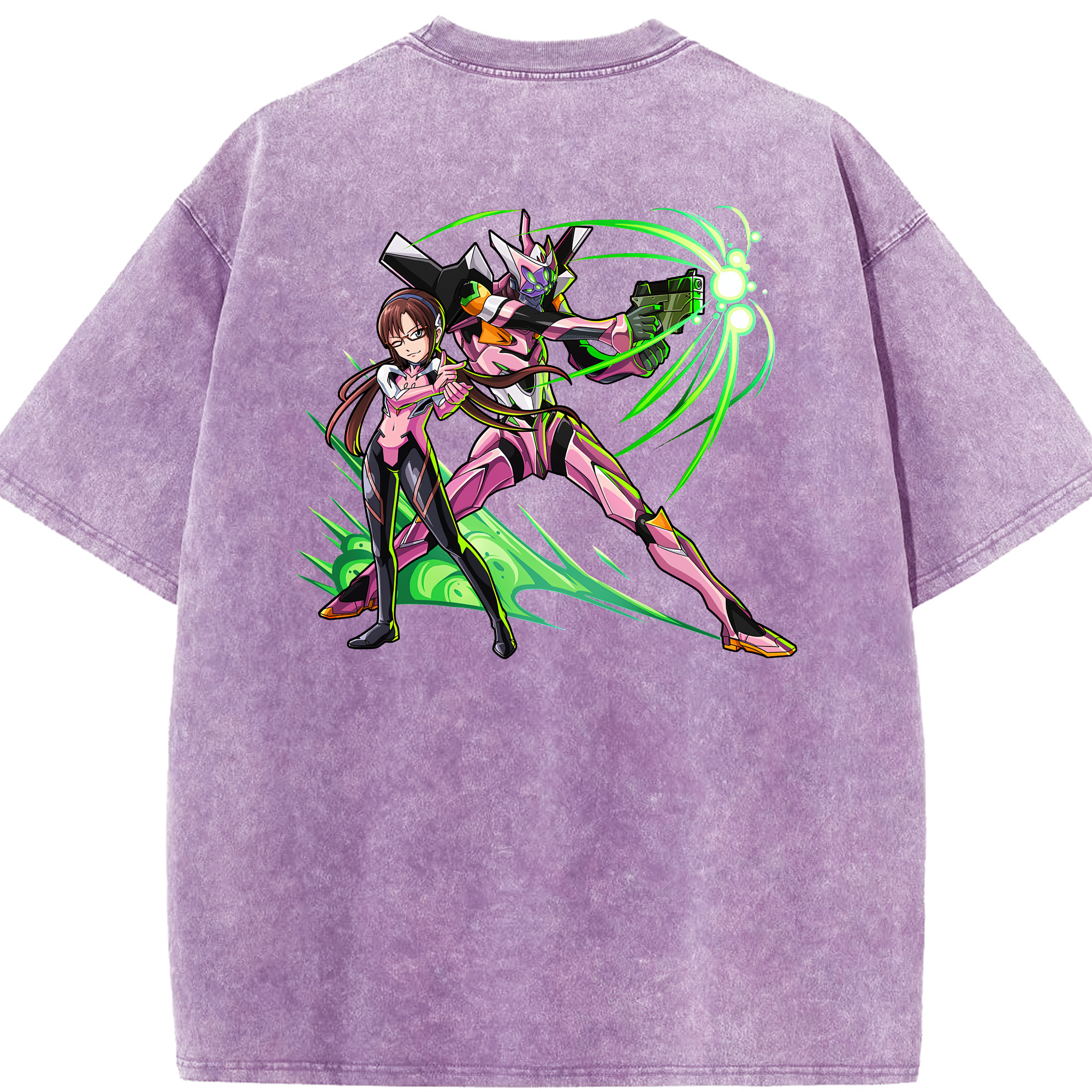 （画像用） EVA 新世紀エヴァンゲリオン 綿100% ヴィンテージ風 半袖Tシャツ（背面プリント）