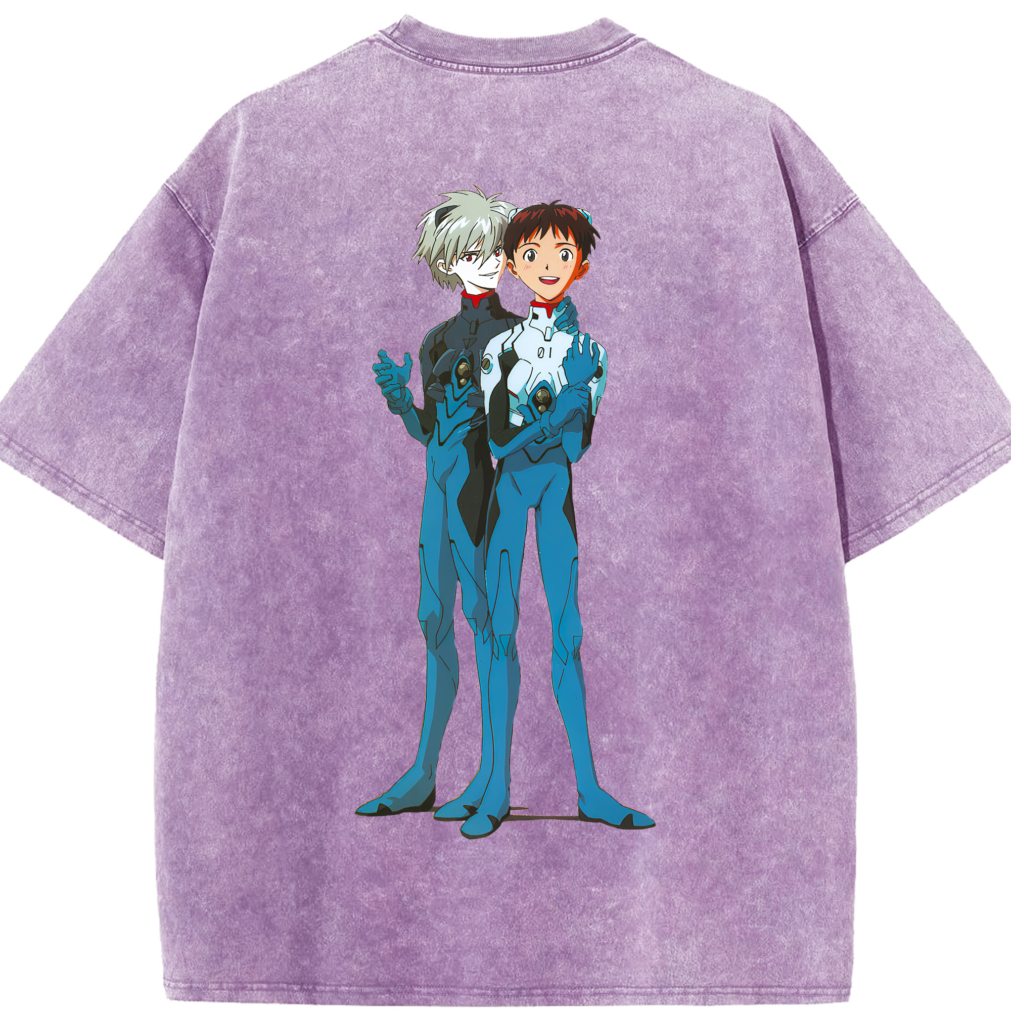 （画像用） EVA 新世紀エヴァンゲリオン 綿100% ヴィンテージ風 半袖Tシャツ（背面プリント）