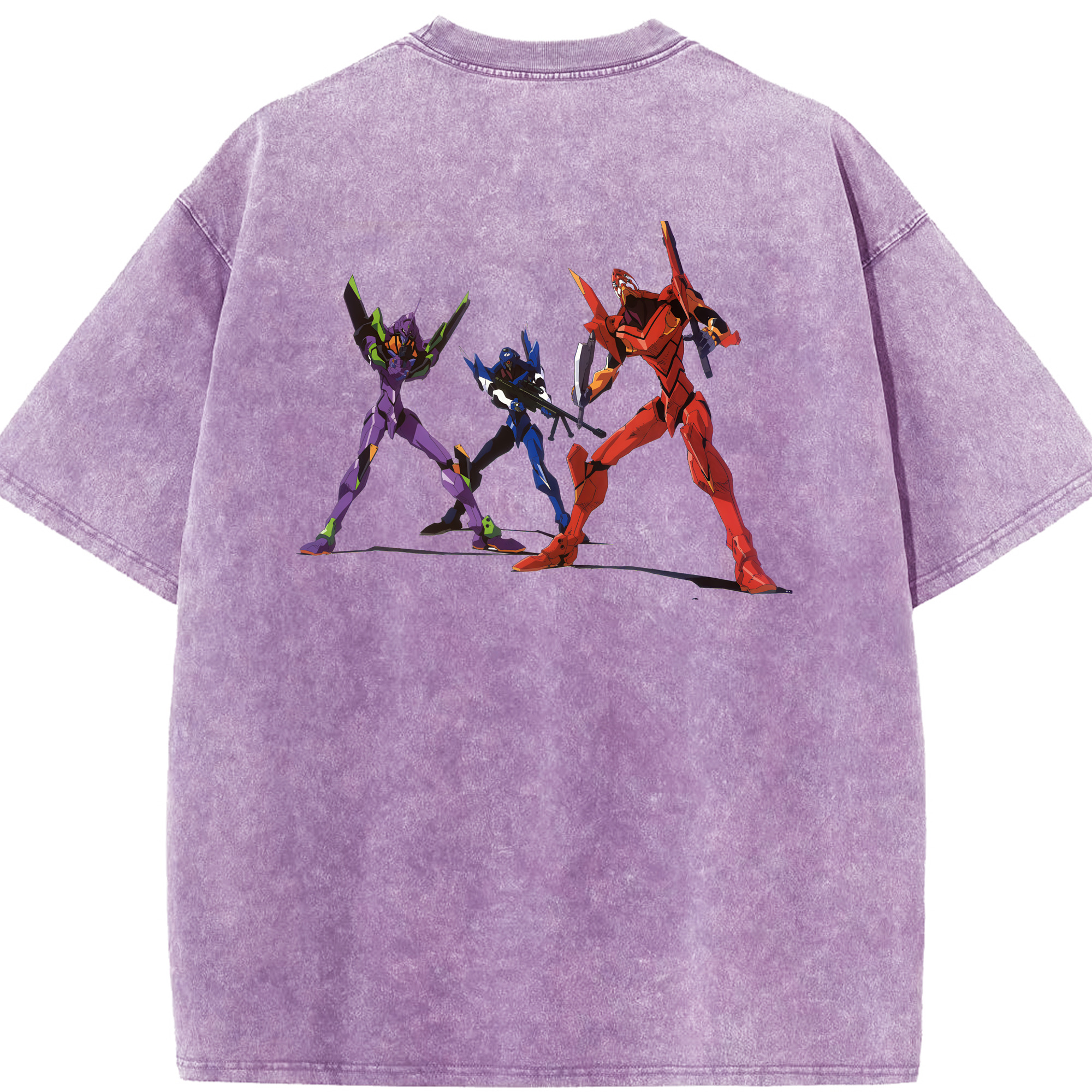 （画像用） EVA 新世紀エヴァンゲリオン 綿100% ヴィンテージ風 半袖Tシャツ（背面プリント）