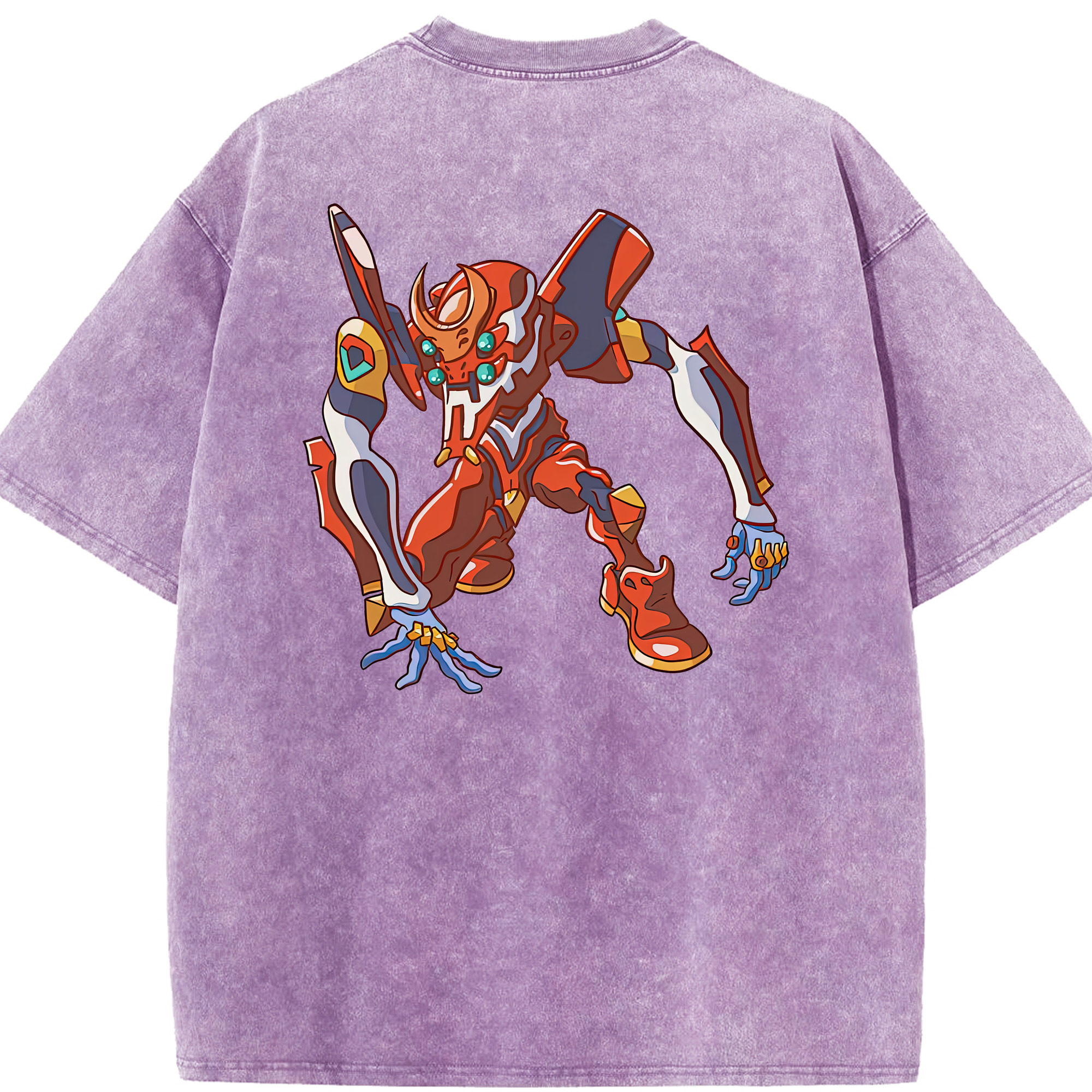 （画像用） EVA 新世紀エヴァンゲリオン 綿100% ヴィンテージ風 半袖Tシャツ（背面プリント）