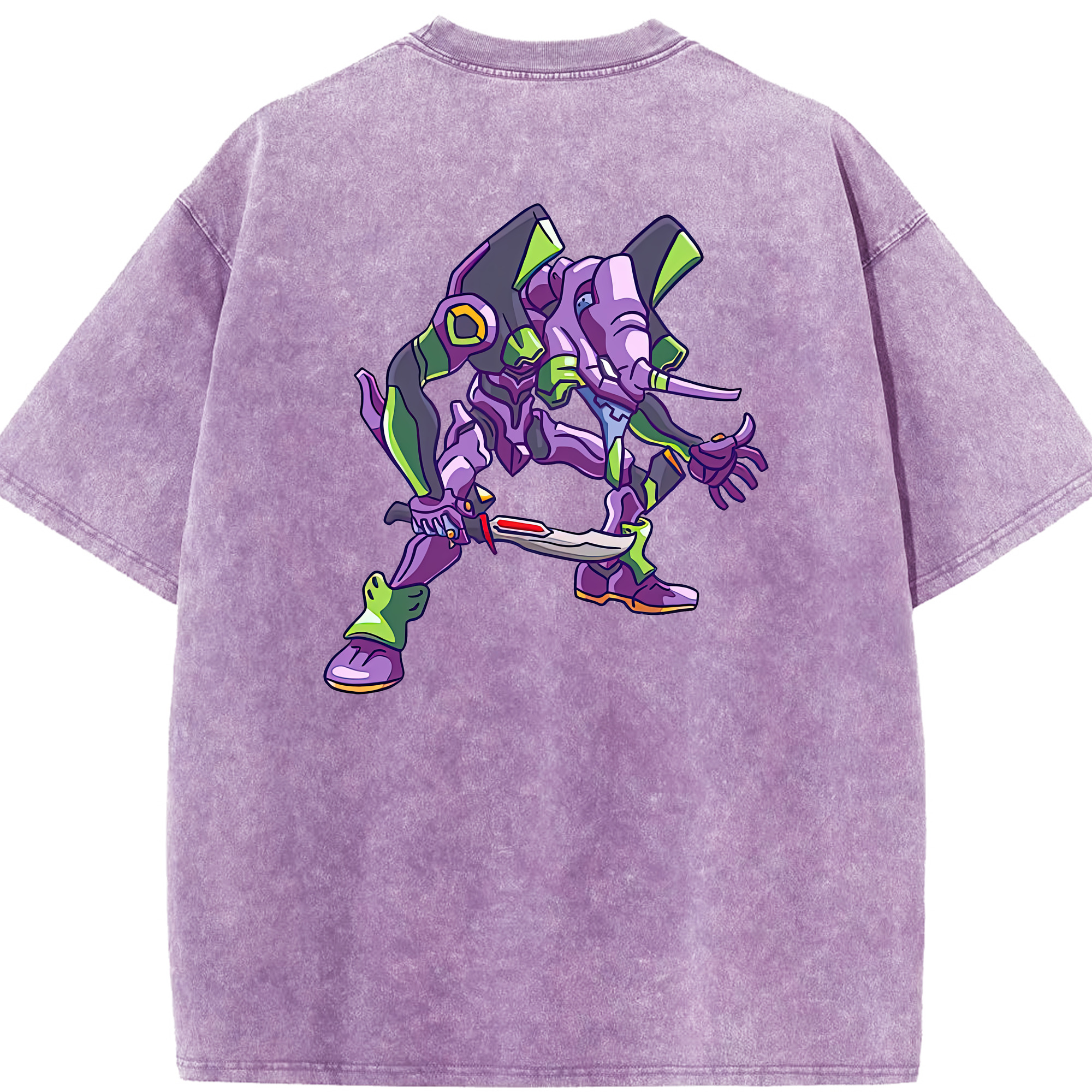 （画像用） EVA 新世紀エヴァンゲリオン 綿100% ヴィンテージ風 半袖Tシャツ（背面プリント）