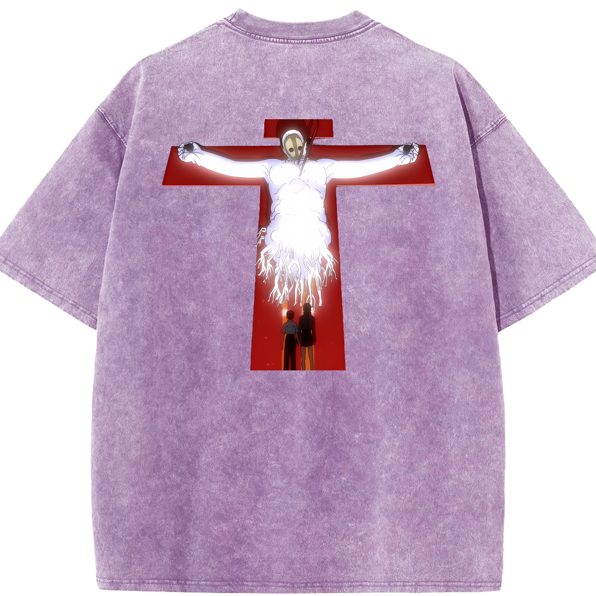 （画像用） EVA 新世紀エヴァンゲリオン 綿100% ヴィンテージ風 半袖Tシャツ（背面プリント）