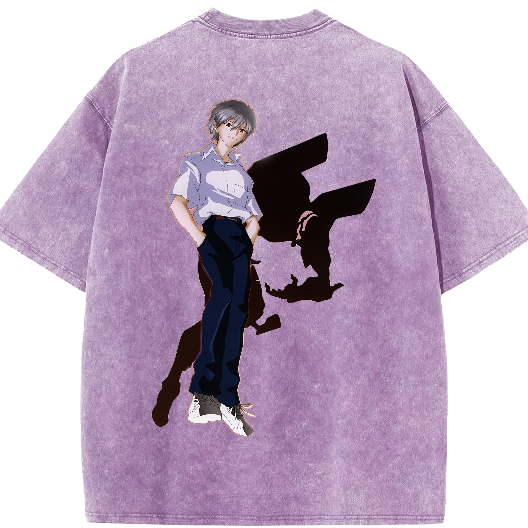 （画像用） EVA 新世紀エヴァンゲリオン 綿100% ヴィンテージ風 半袖Tシャツ（背面プリント）