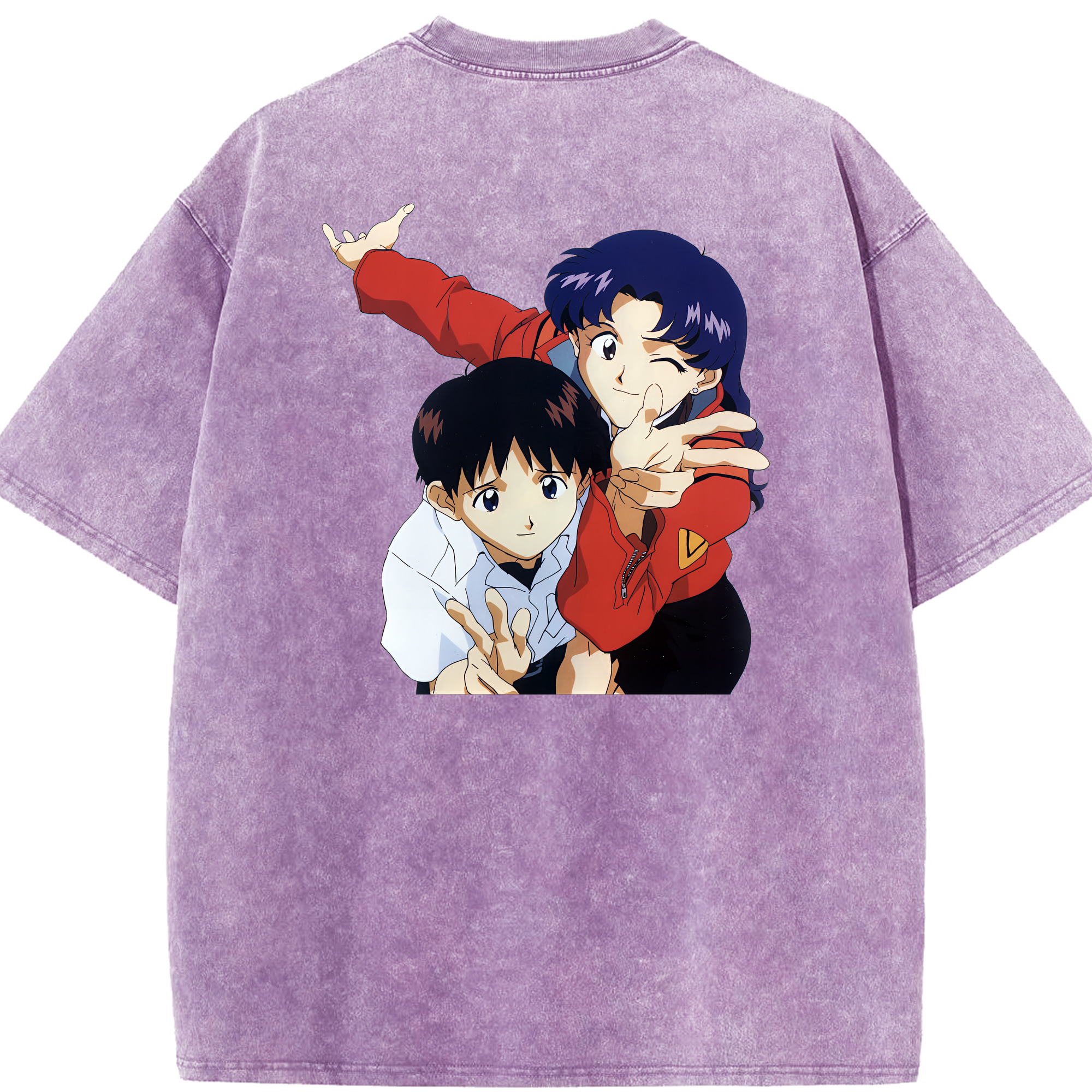 （画像用） EVA 新世紀エヴァンゲリオン 綿100% ヴィンテージ風 半袖Tシャツ（背面プリント）