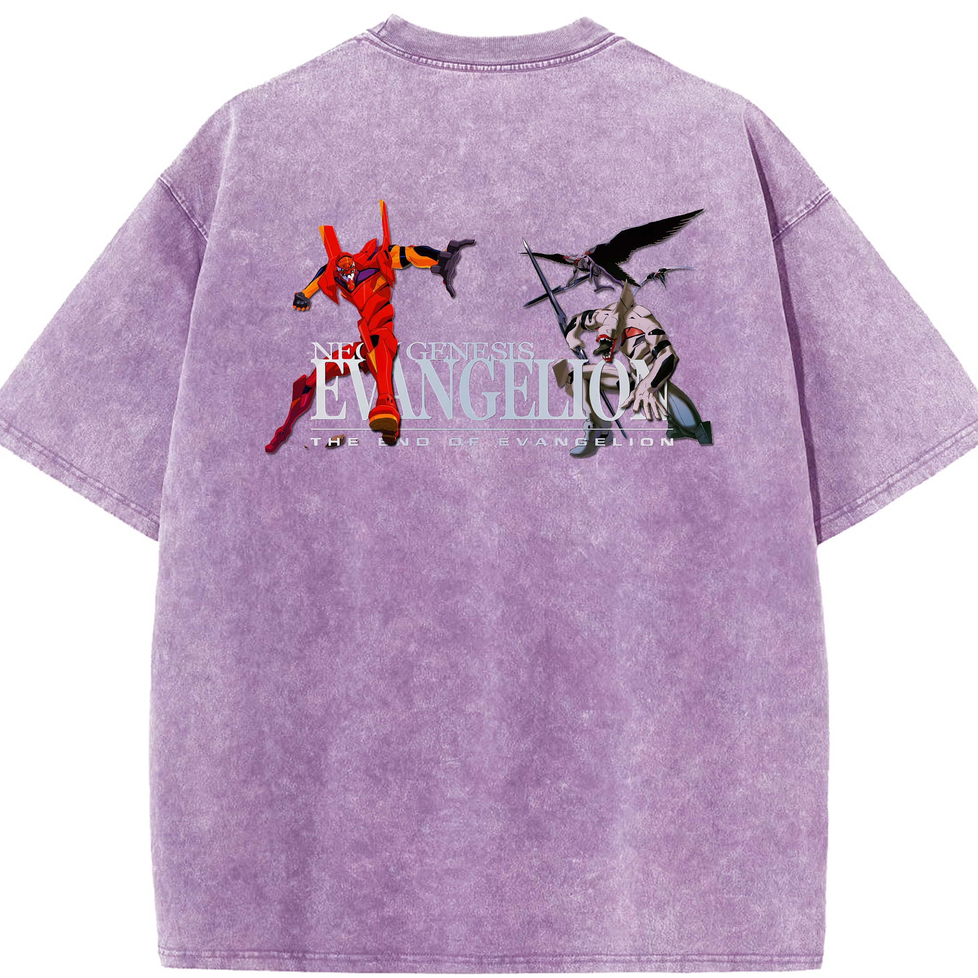 （画像用） EVA 新世紀エヴァンゲリオン 綿100% ヴィンテージ風 半袖Tシャツ（背面プリント）