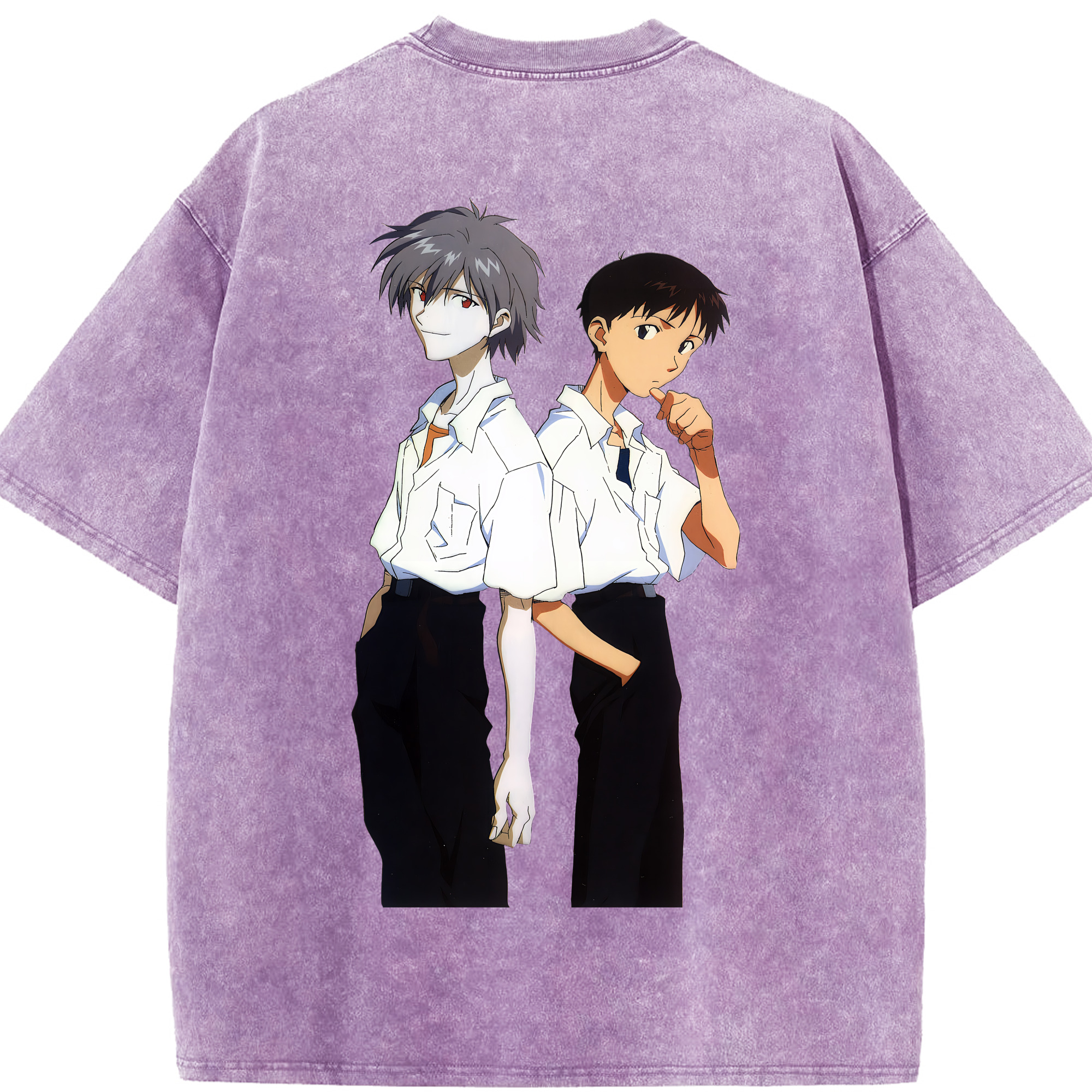 （画像用） EVA 新世紀エヴァンゲリオン 綿100% ヴィンテージ風 半袖Tシャツ（背面プリント）