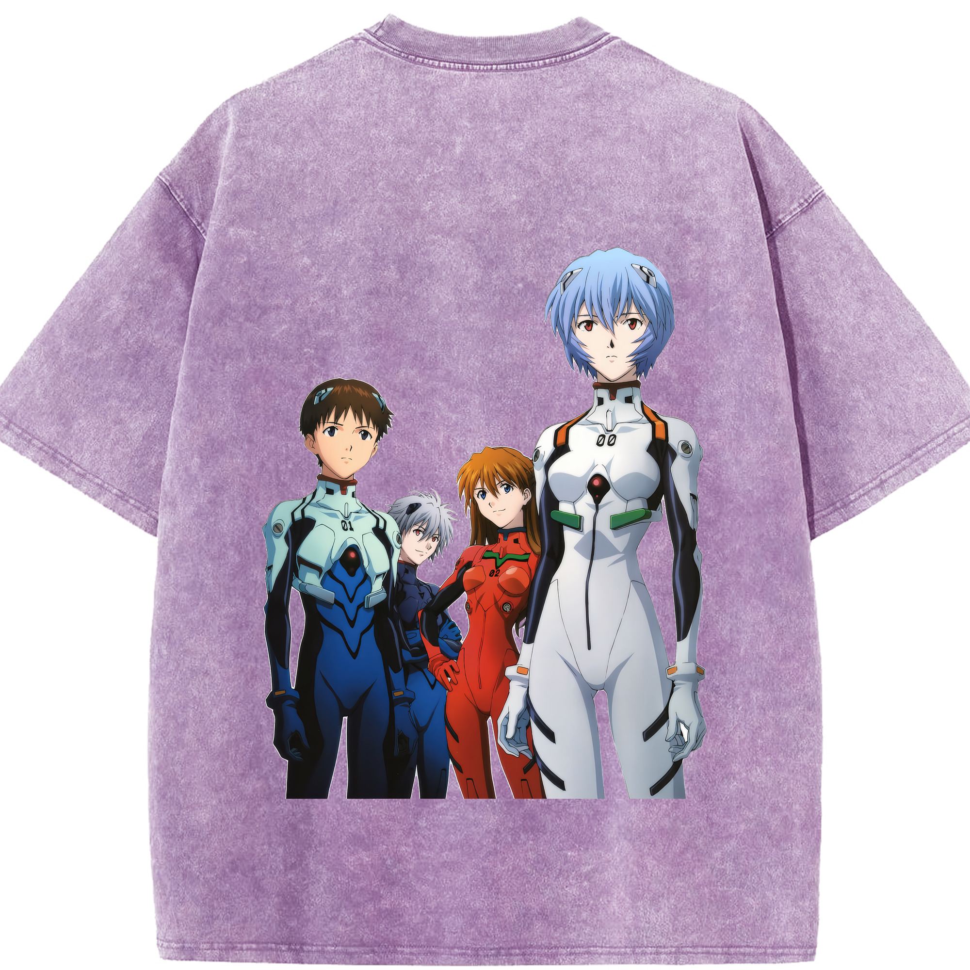 （画像用） EVA 新世紀エヴァンゲリオン 綿100% ヴィンテージ風 半袖Tシャツ（背面プリント）