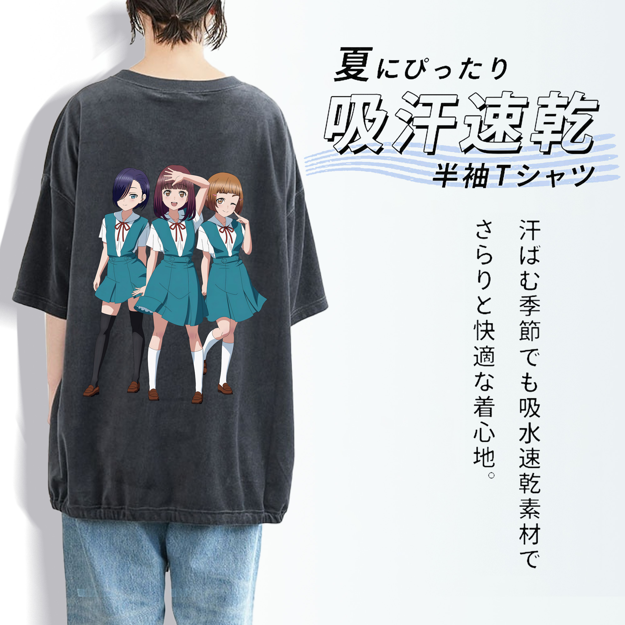EVA 新世紀エヴァンゲリオン 綿100% ヴィンテージ風 半袖Tシャツ（背面プリント）