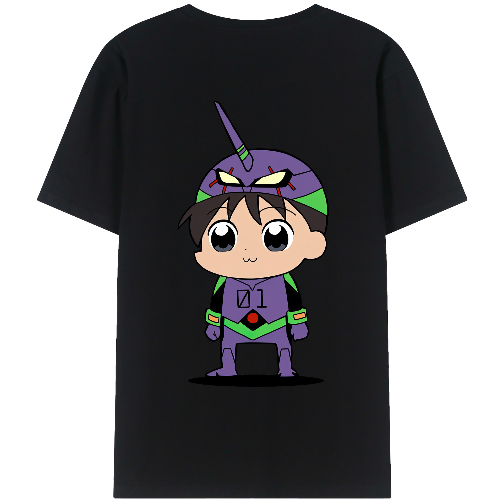 （画像用） EVA 新世紀エヴァンゲリオン 綿100％ メンズ半袖Tシャツ（バックプリント） 通気性